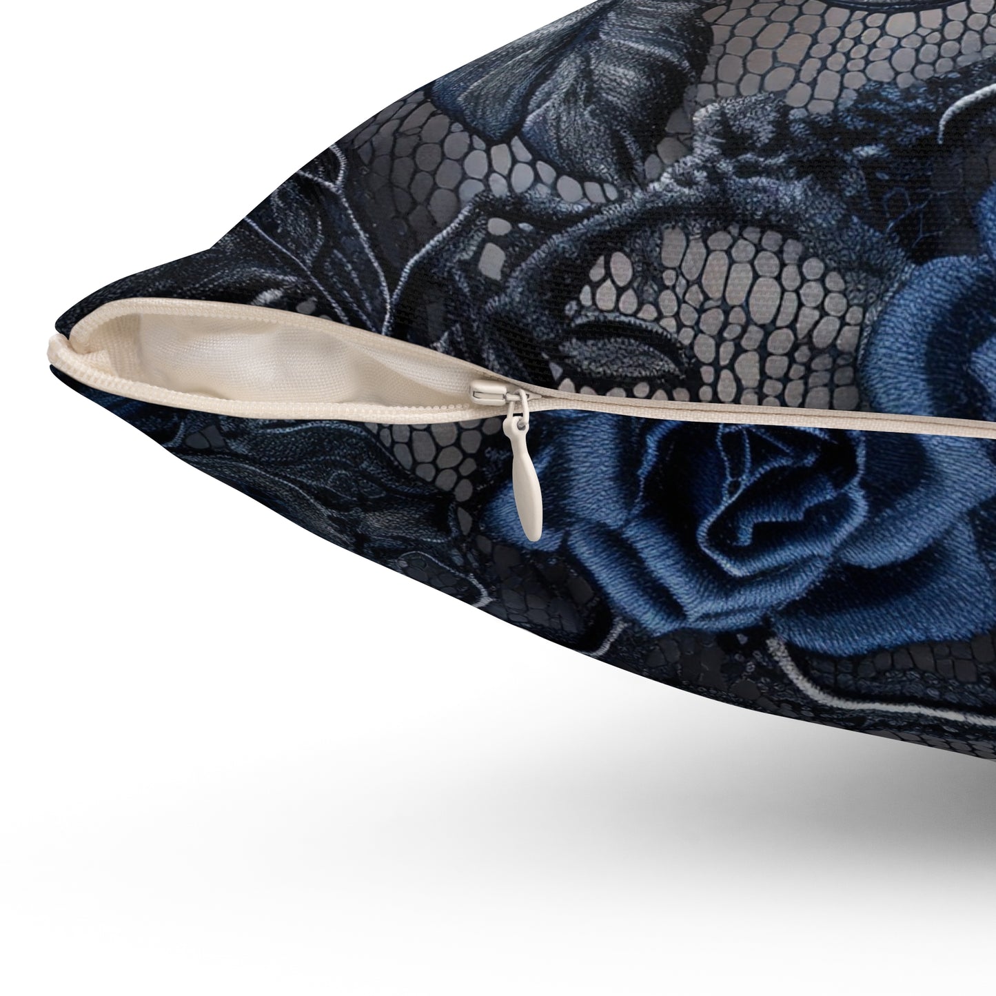 Gothic Elegant Blue Rose Square Pillow | Floral Home Decor, Cozy Living Room Accent, Perfect Gift for Mother's Day or Birthdays