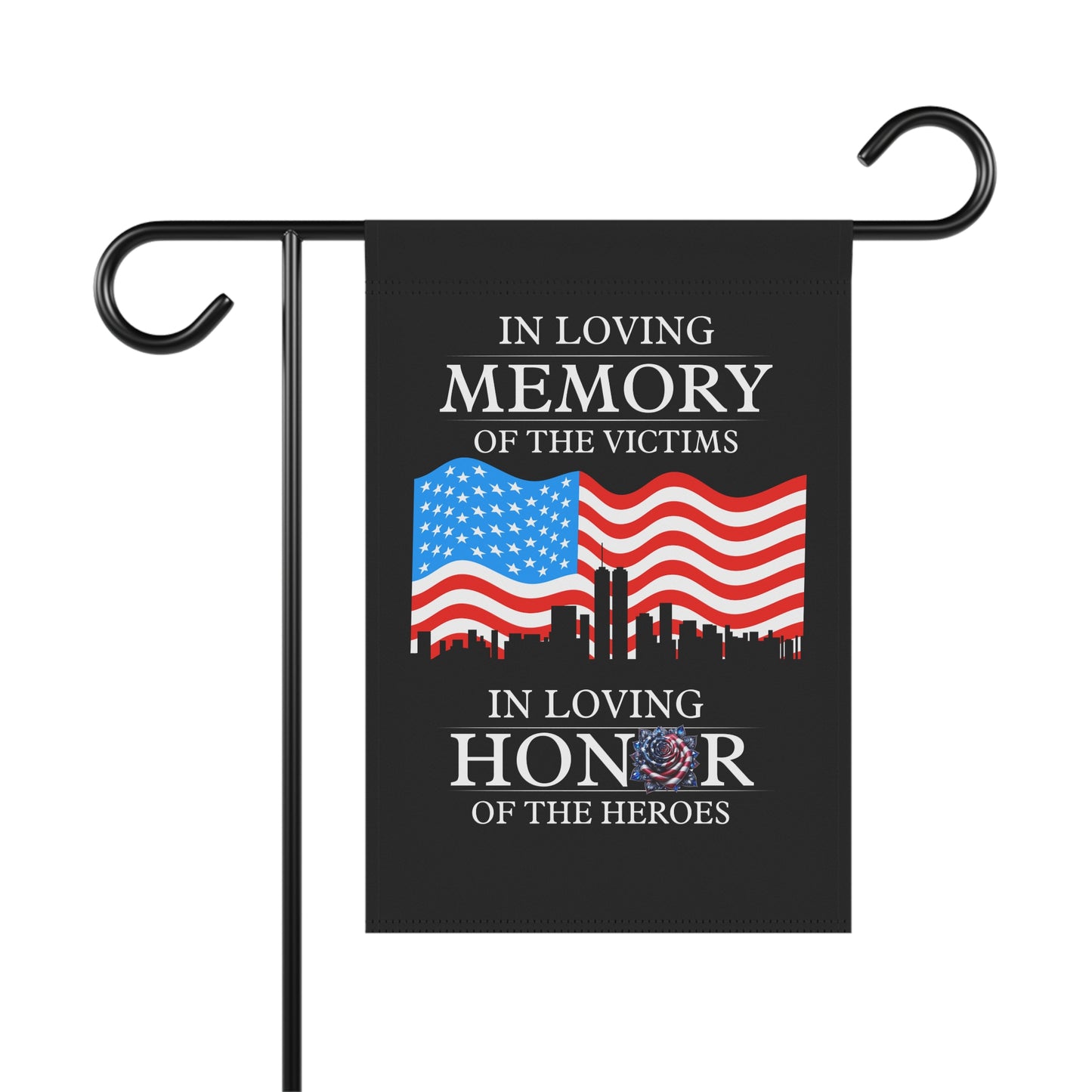 Patriotic Banner - Memorial Garden Flag, Remembrance Flag, USA Hero Tribute, Outdoor Decor, 9/11 Commemoration, Garden Sign