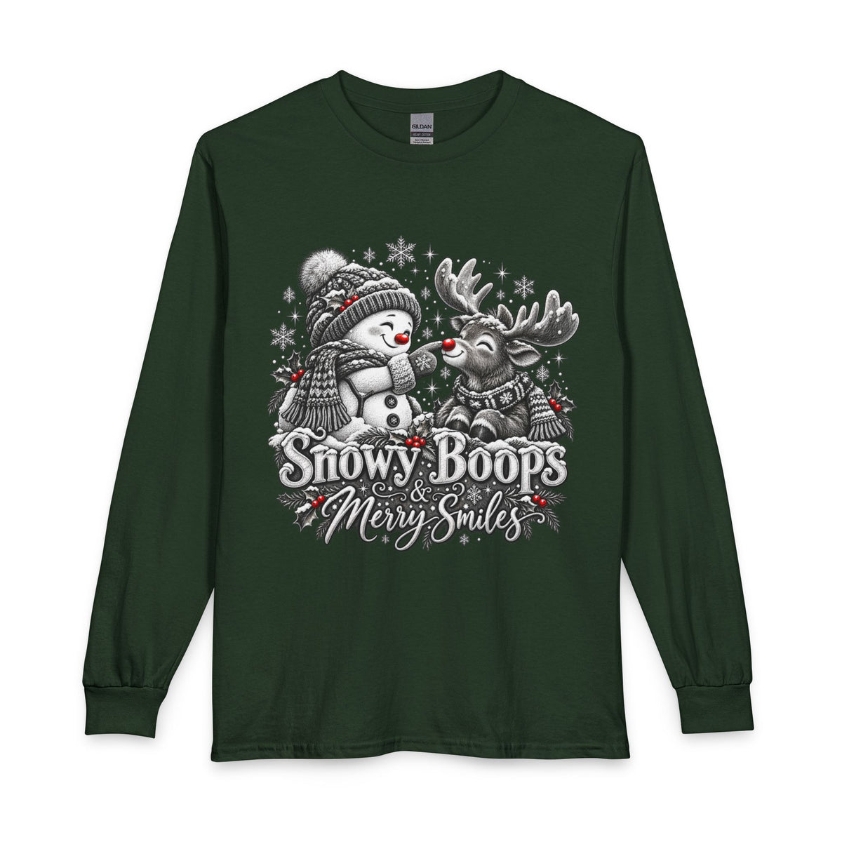 Snowy Boops Merry Smiles Christmas Long Sleeve T-Shirt