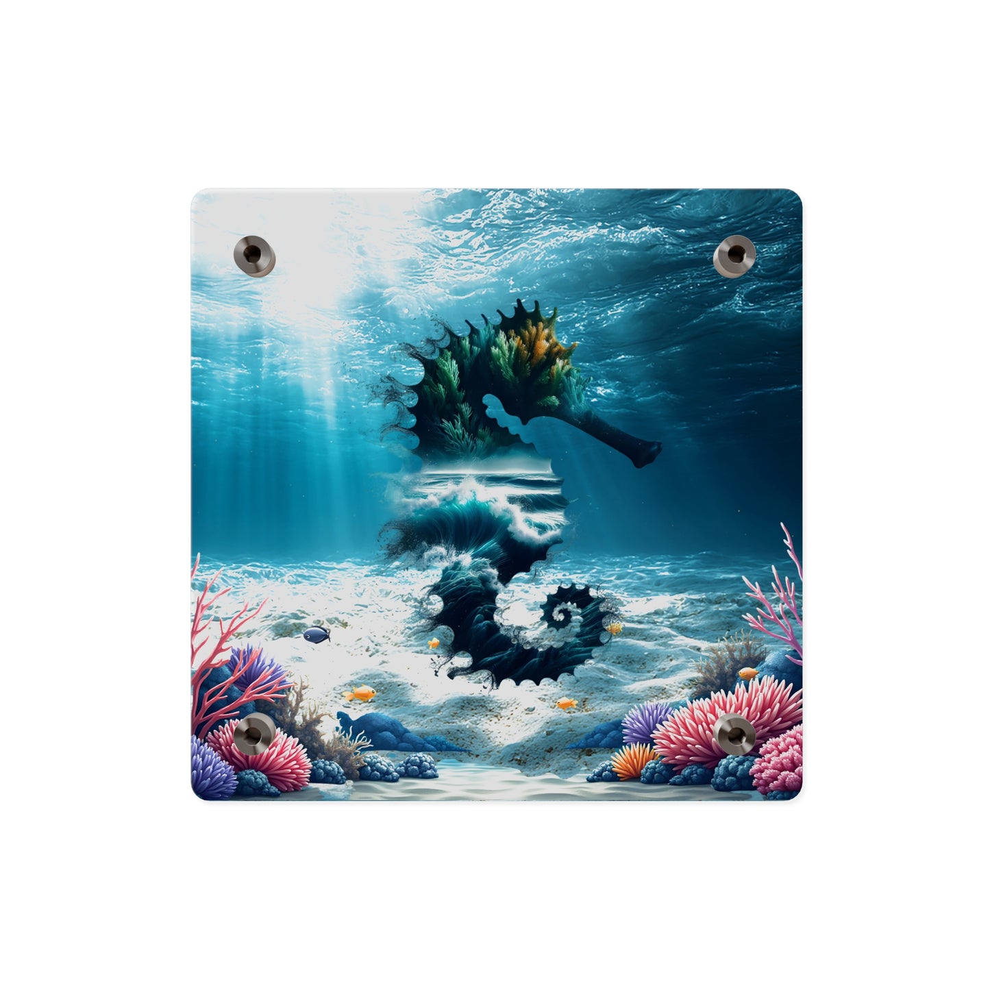 Acrylic Wall Art Panel — Underwater Seahorse Ocean Scene Panel
