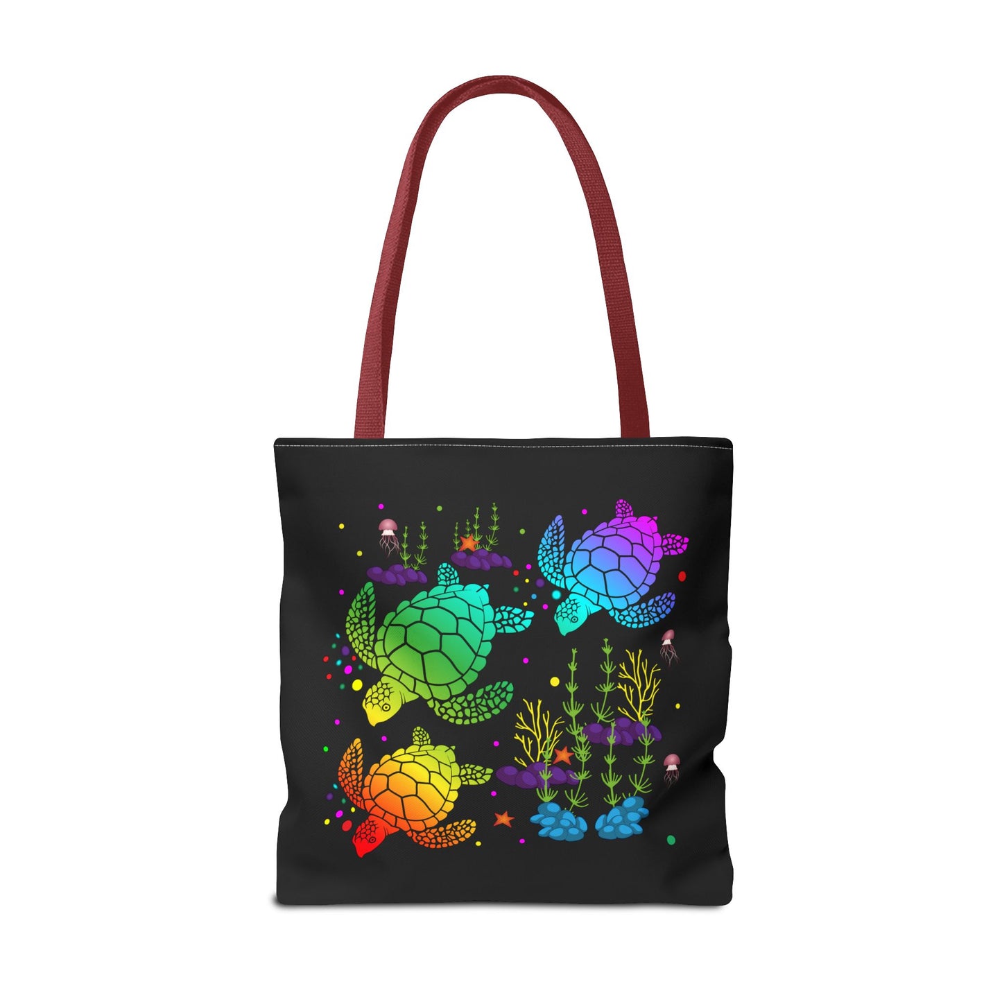 Rainbow Turtle Tote Bag - Eco-Friendly Reusable Shopper, Beach Bag, Gift for Ocean Lovers, Summer Fun, Art Tote