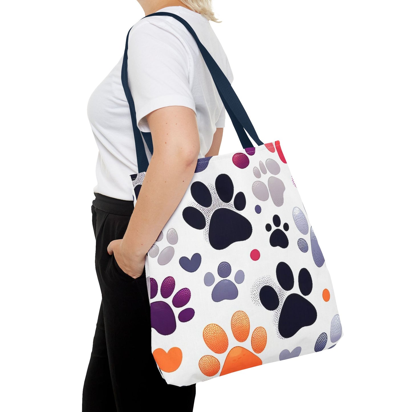 Paw Print FashionableTote Bag (AOP), Stylish, Animal Lovers, Pet Lovers, Great Gift Idea for Birthdays, Holidays or Any Occasion for Anyone