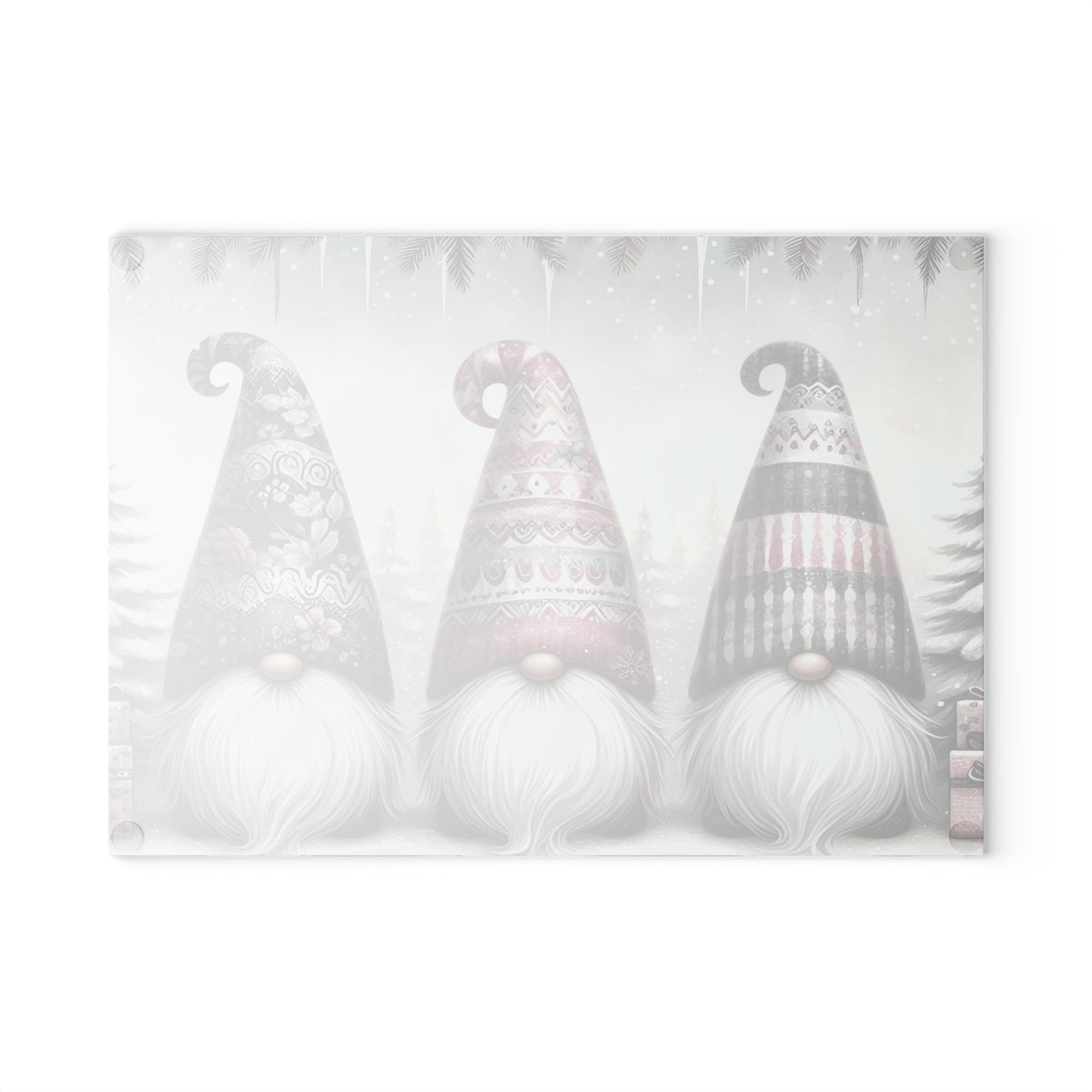Festive Gnome Glass Cutting Board - Perfect for Holiday Cooking & Entertaining