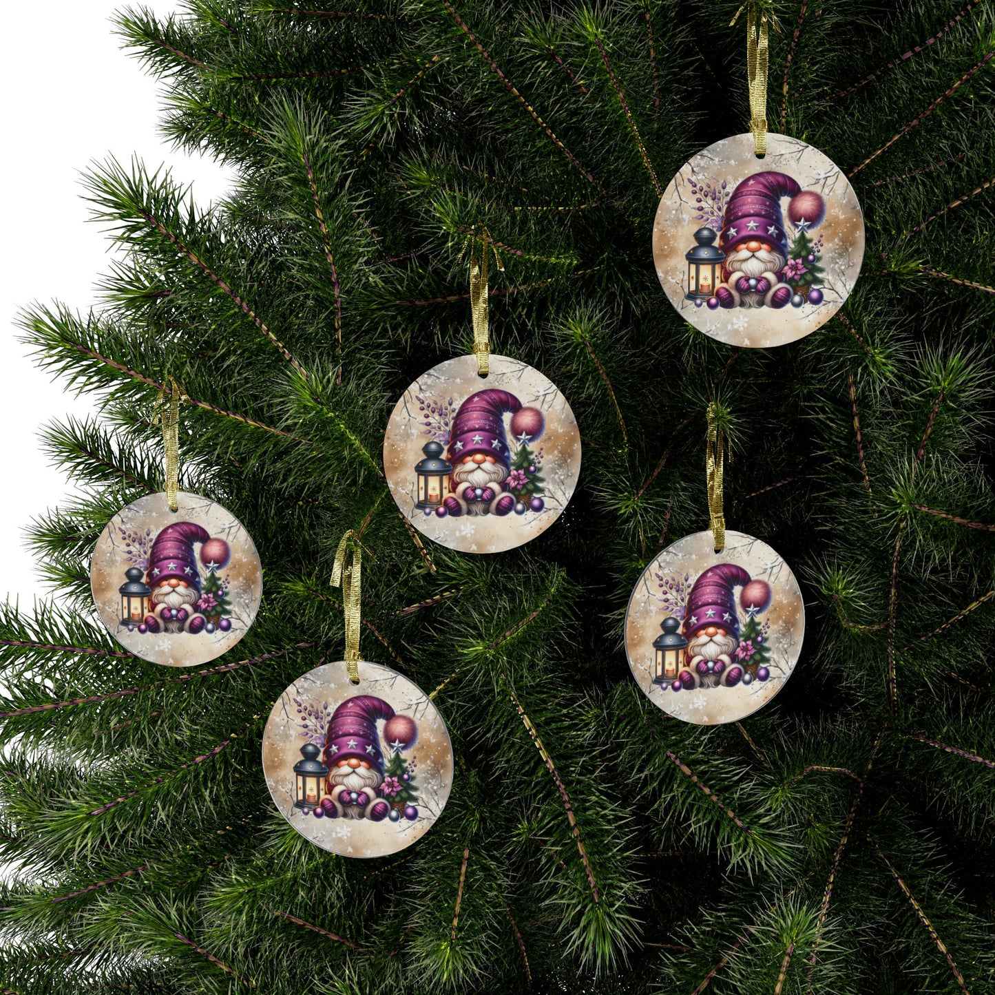Festive Gnome Acrylic Ornaments - Holiday Decor