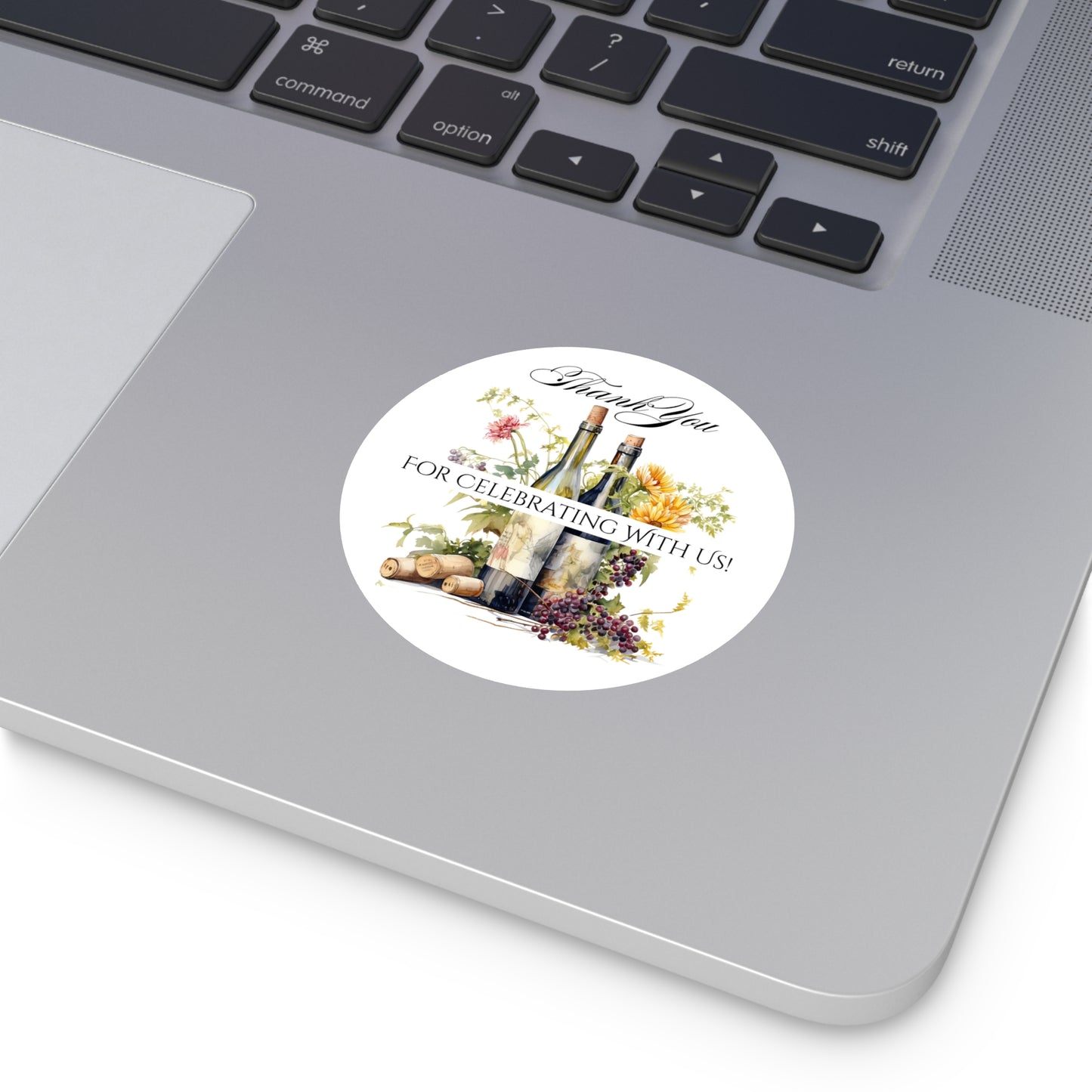 Custom Thank You Vinyl Stickers for Weddings, Party Favors, Engagements, Floral Design, Personalized Name Labels, Celebration Decal