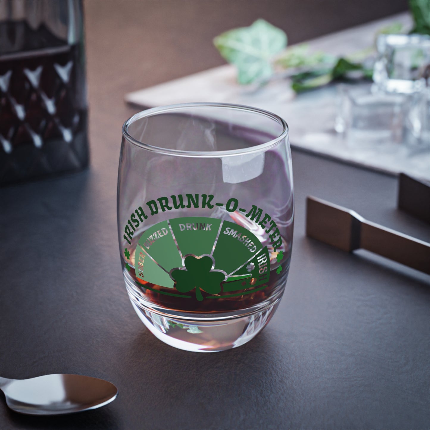 Irish Drunk-O-Meter Whiskey Glass 6oz – St. Patrick’s Day Shamrock Drinking Gauge