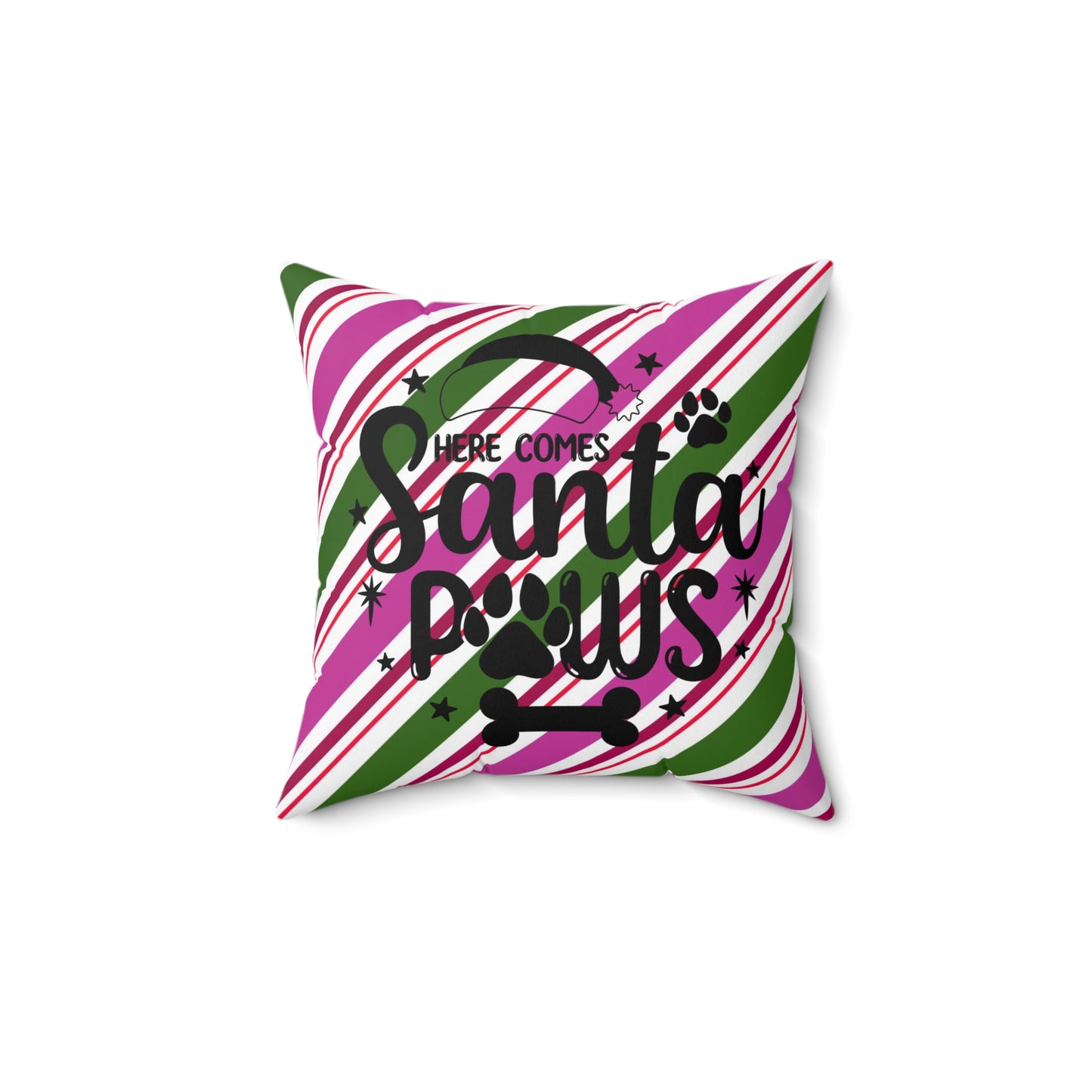 Christmas Dog Theme Spun Polyester Square Pillow, Cute Dog Christmas Quote, Pet Dog Lover's Holiday Pillow Decor, Accent for Any Room