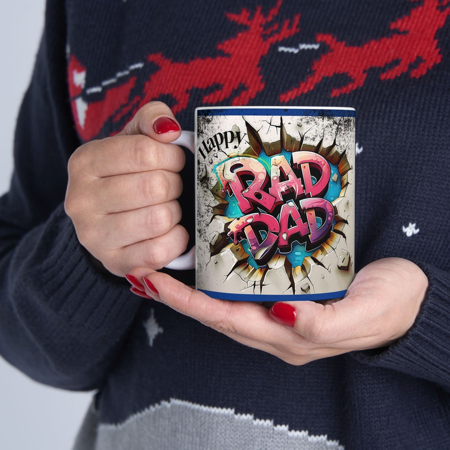 3D Graffiti Mug - Unique Coffee Cup Dads, Father's Day, for Art Lovers, Gift for Birthdays, Creative Kitchen Decor, Visual Art Appreciation