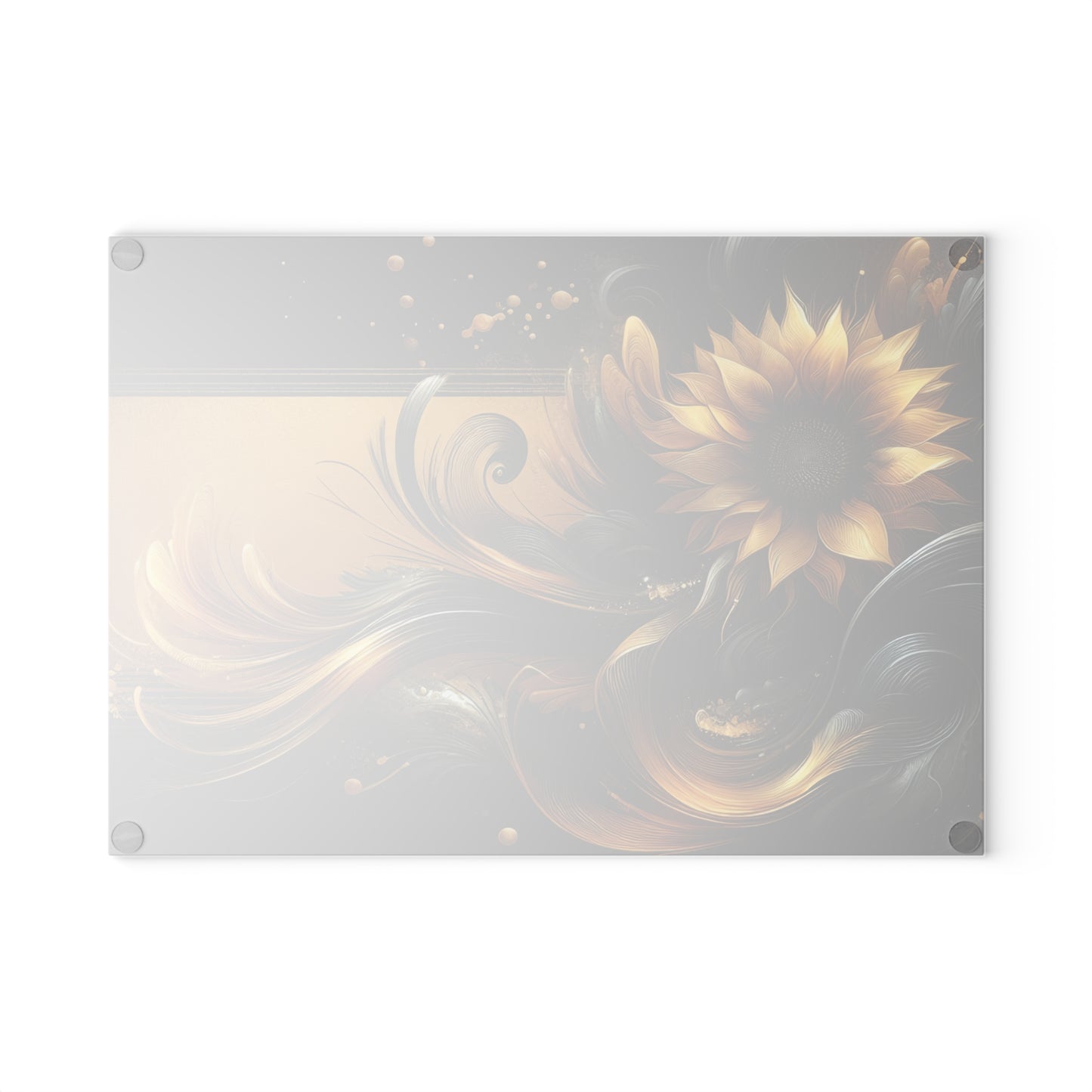 Artistic Sunflower Glass Cutting Board - Elegant Kitchen Decor for Home Chefs