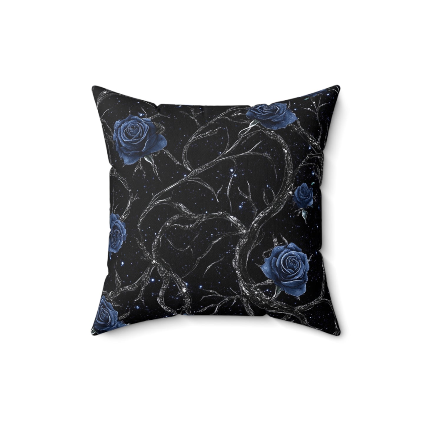 Elegant Floral Throw Pillow, Black Rose Cushion, Dark Aesthetic Home Decor, Gothic Pillow Cover, Cozy Gift for Her