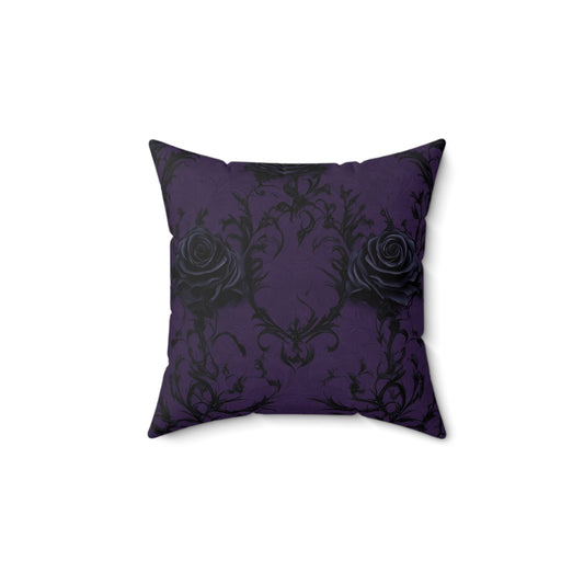 Gothic Rose Accent Pillow, Decorative Cushion Cover, Home Décor, Halloween Gift, Dark Floral Pillow, Vintage Style Pillow