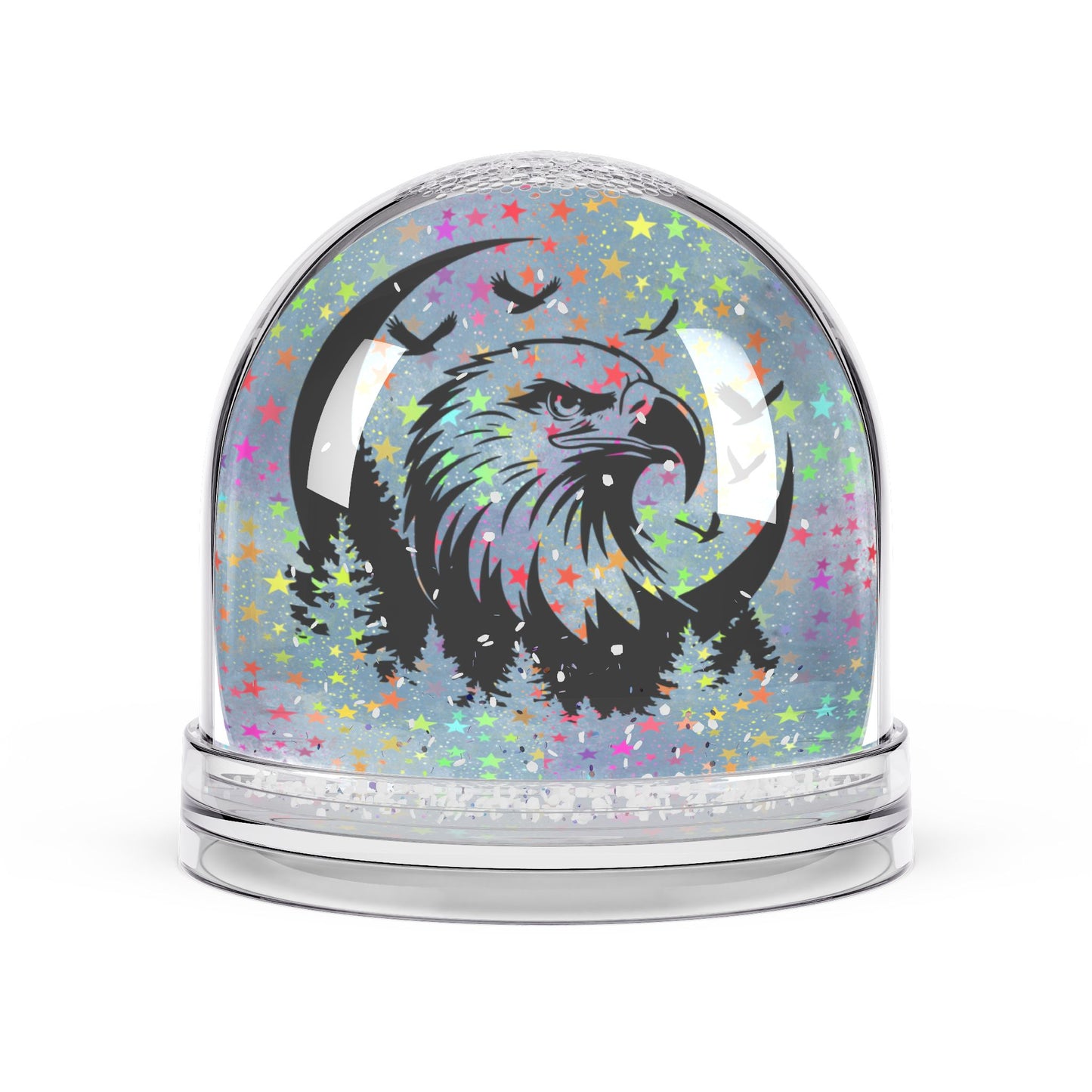 Colorful Eagle Snow Globe - Whimsical Home Decor
