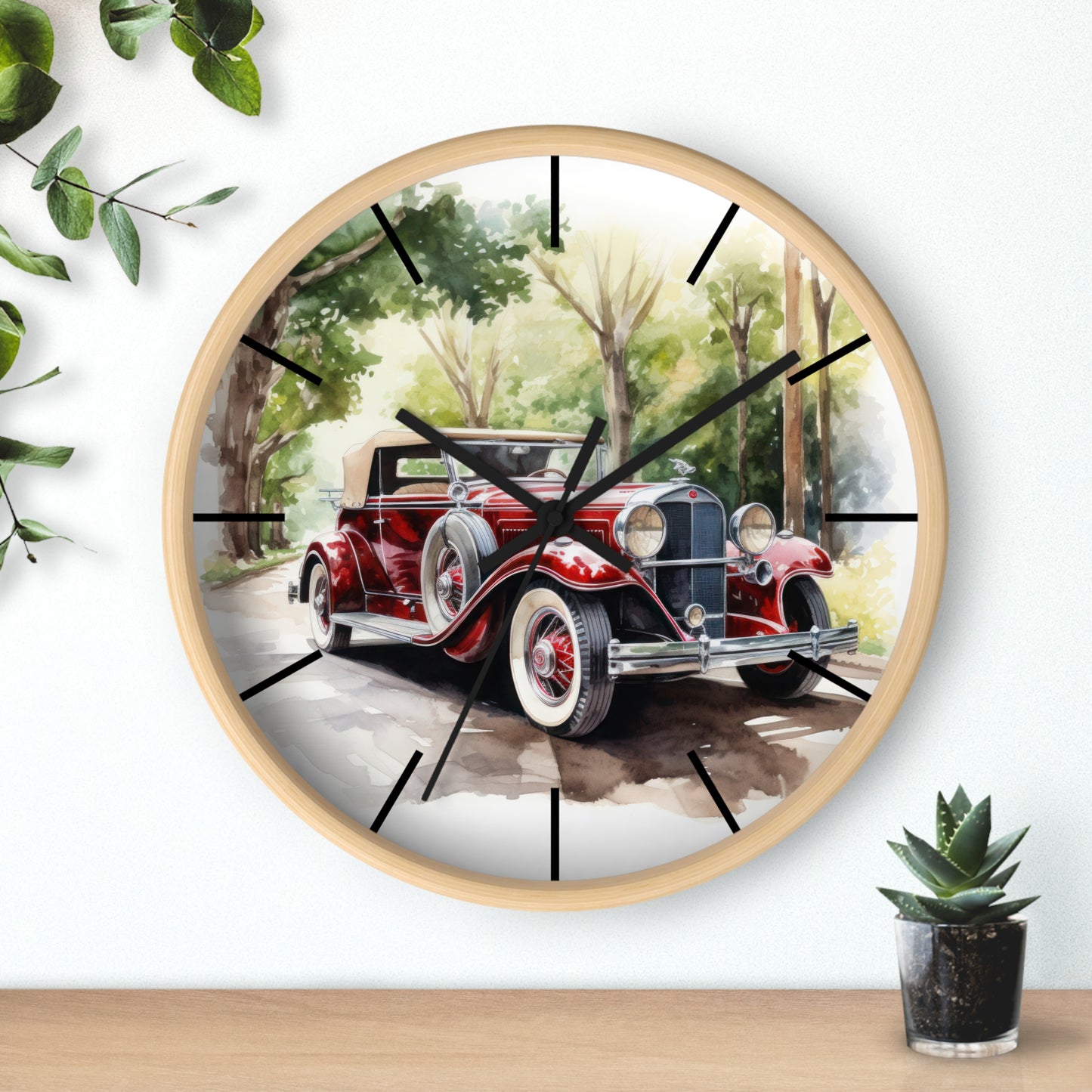 Classic Car Wall Clock - Vintage Automotive Home Office Decor