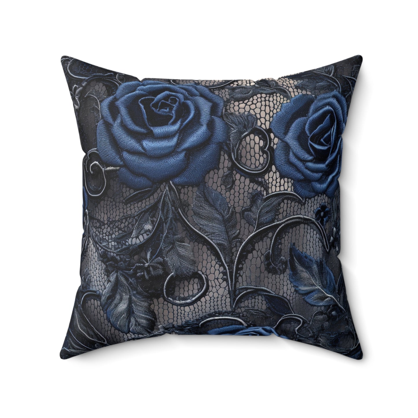 Gothic Elegant Blue Rose Square Pillow | Floral Home Decor, Cozy Living Room Accent, Perfect Gift for Mother's Day or Birthdays