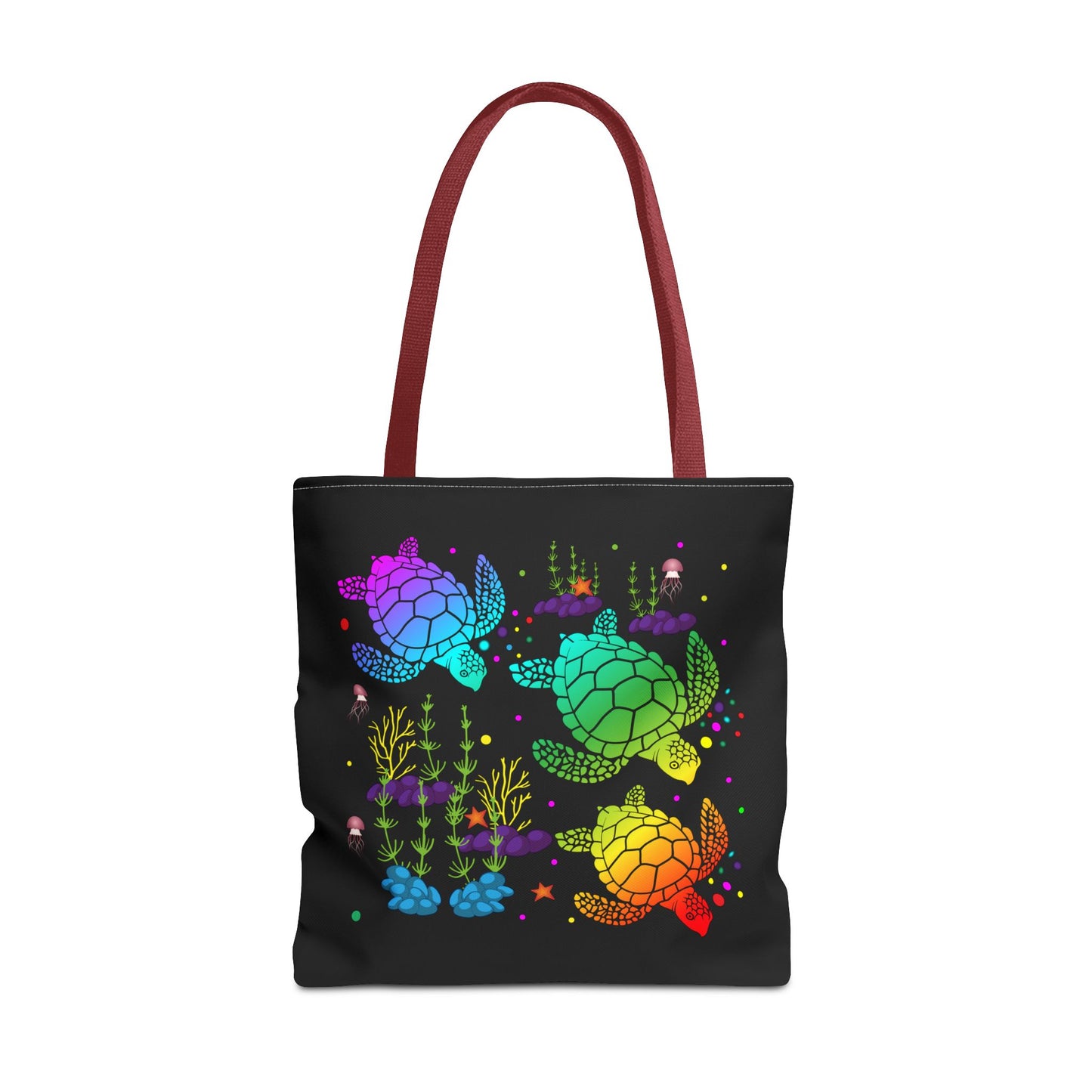 Rainbow Turtle Tote Bag - Eco-Friendly Reusable Shopper, Beach Bag, Gift for Ocean Lovers, Summer Fun, Art Tote