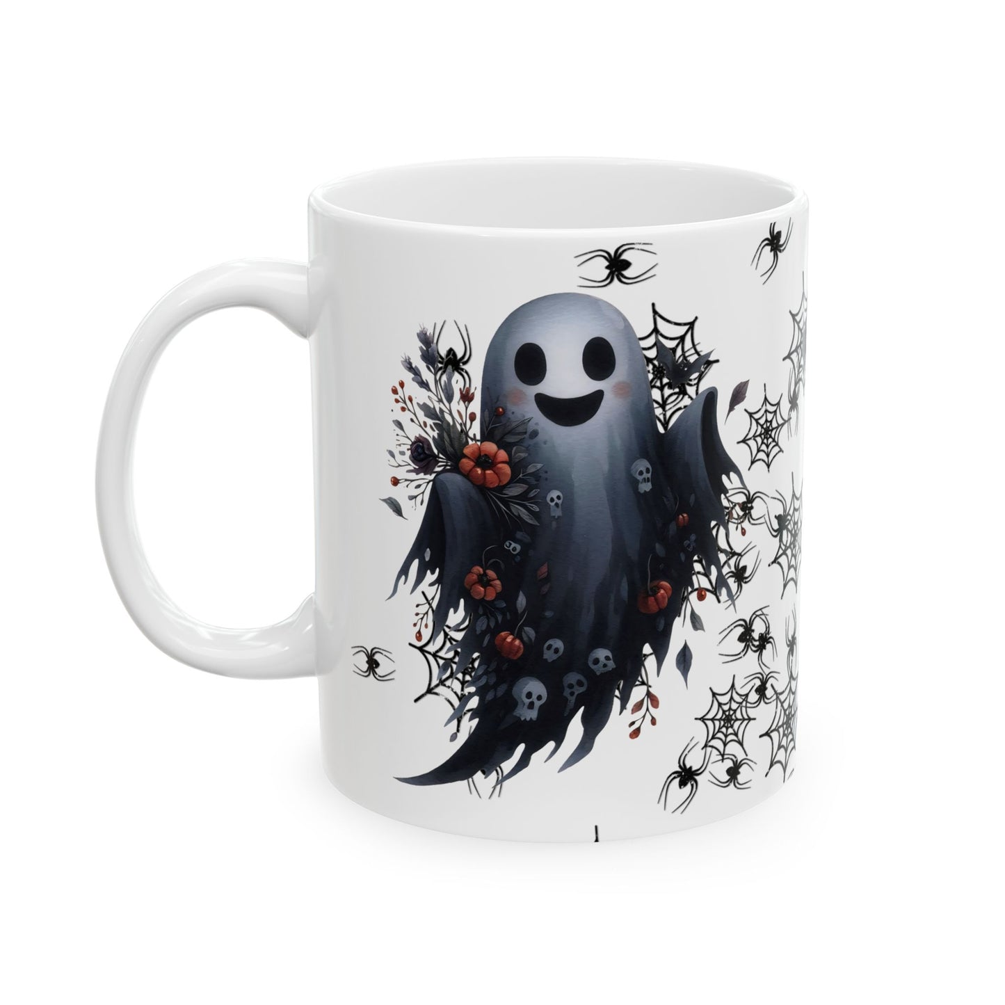 Spooky Cute Ghost Halloween Ceramic Mug, Coffee Cup for Autumn Decor, Gift for Witch Lovers, Tea Mug for Haunting Vibes, 11oz or 15oz Options