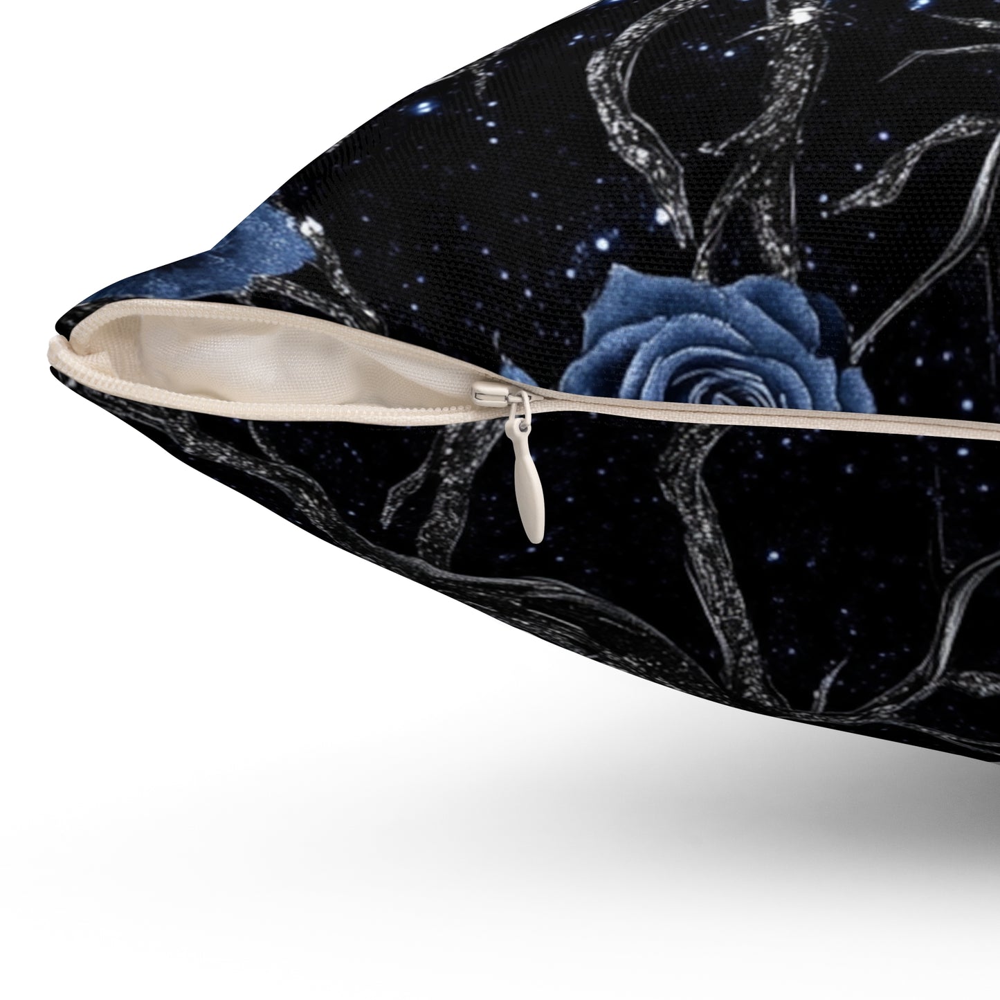 Elegant Floral Throw Pillow, Black Rose Cushion, Dark Aesthetic Home Decor, Gothic Pillow Cover, Cozy Gift for Her