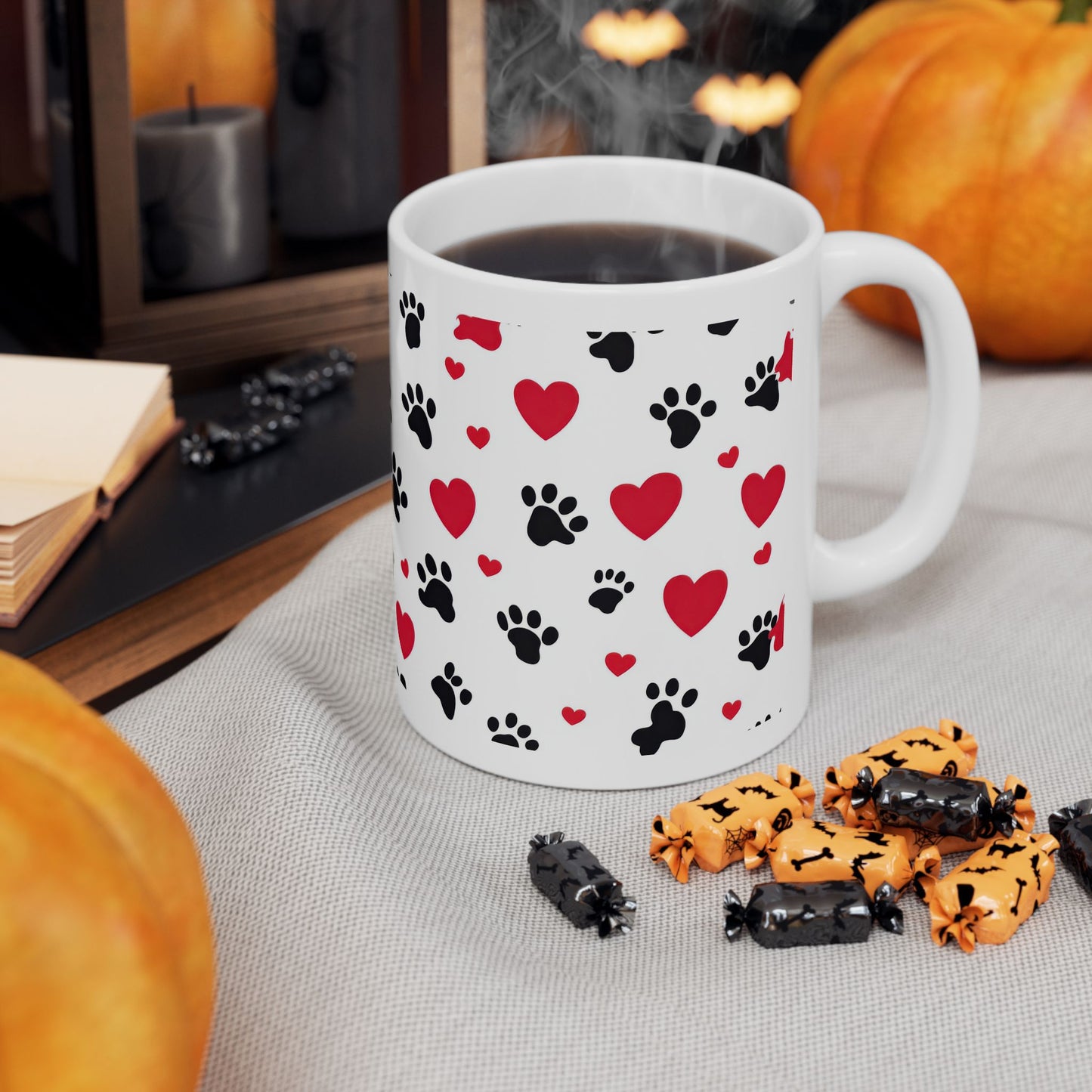 Valentine Paw Print Ceramic Mug – I Love My Furry Valentine (11oz & 15oz)