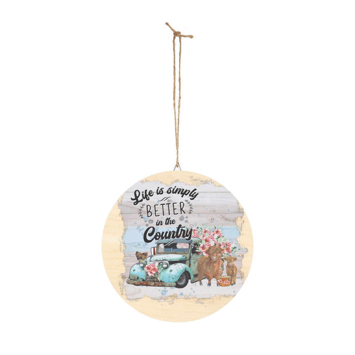 Rustic Country Theme Wood Signs - Country Life Home Office Housewarming Gift