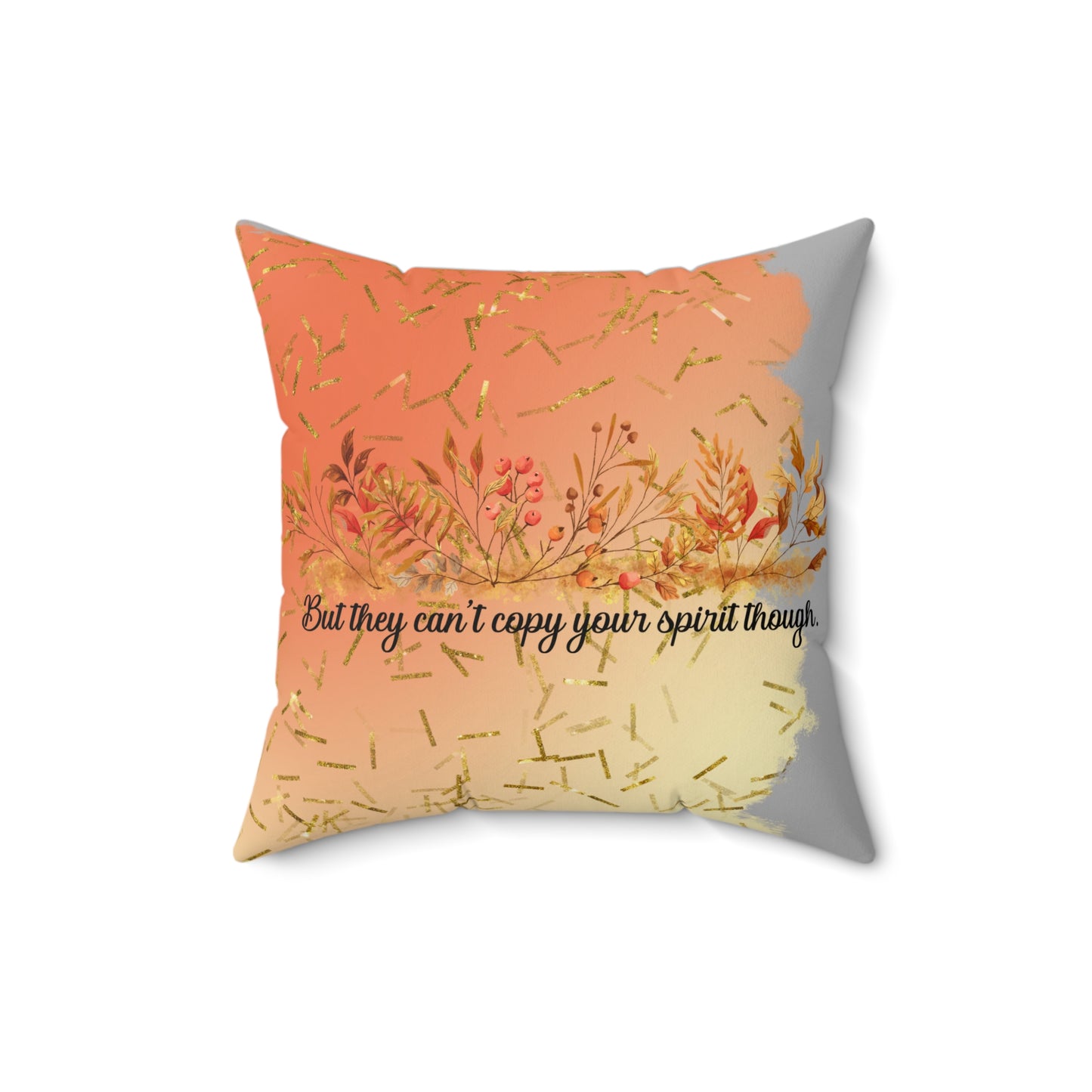 Inspirational Fall Floral Pillow, Cozy Home Decor, Unique Gift, Motivational Quote, Throw Pillow for Relaxation or Celebrations