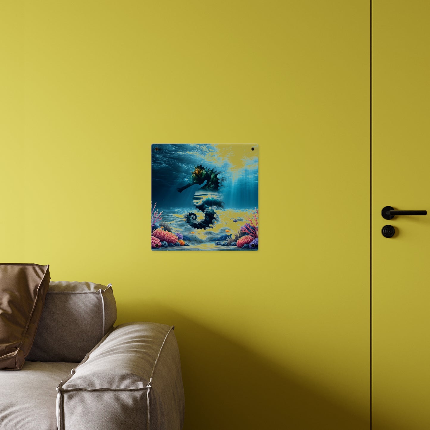 Acrylic Wall Art Panel — Underwater Seahorse Ocean Scene Panel