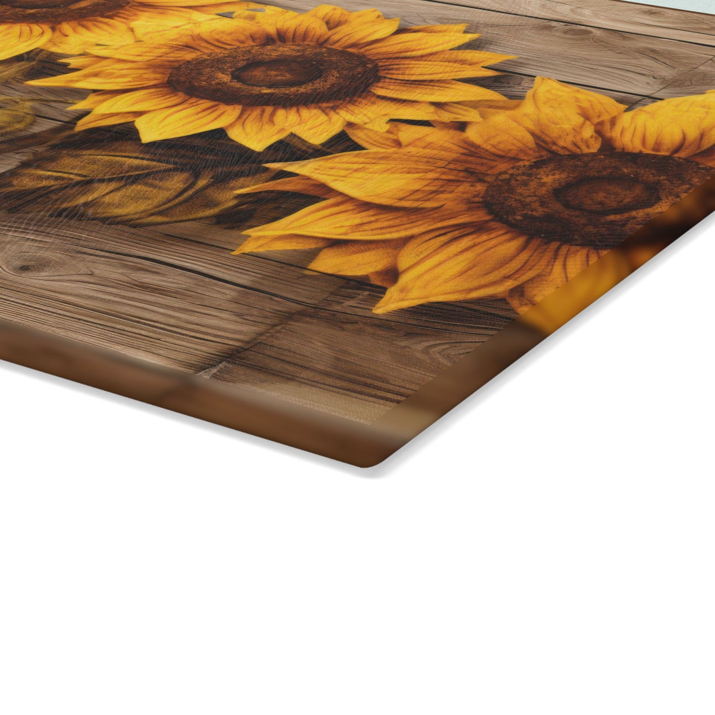 Sunflower Glass Cutting Board - Rustic Charm Kitchen Decor