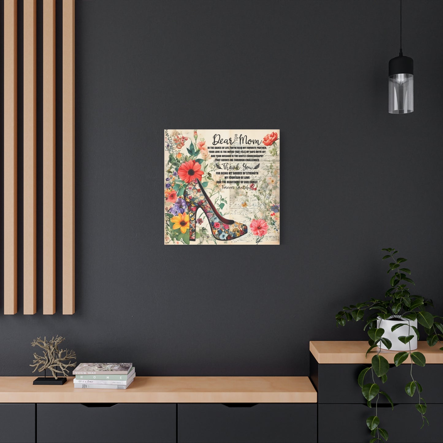 Inspirational Floral Canvas Wall Art for Mom - Perfect Gift for Mother's Day