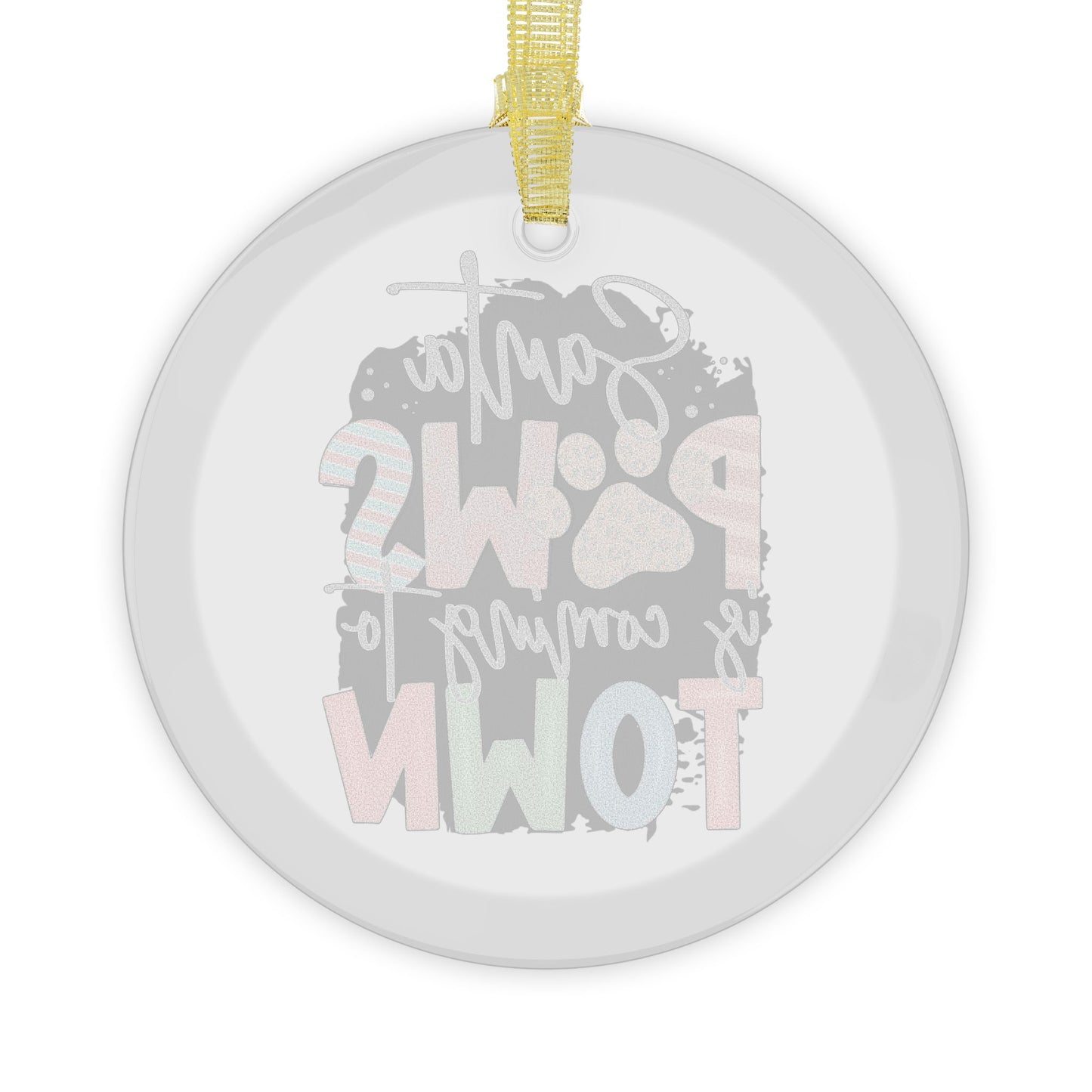 Pet Theme Holiday Glass Ornaments - Santa Paws Is Coming To Town Pet Lovers Gift
