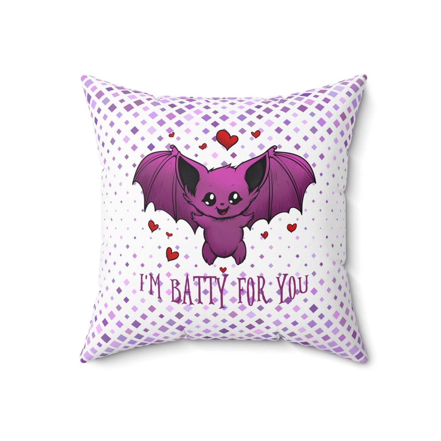 Cute Batty for You Pillow - Adorable Decor for Halloween, Valentine's Day, Cozy Home, Gifts for Bat Lovers, Fun Bedroom Accent
