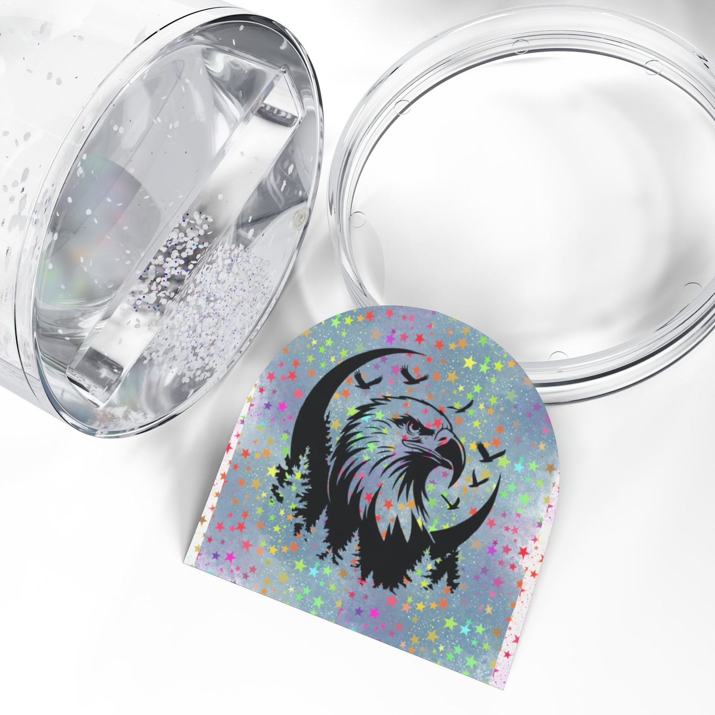 Colorful Eagle Snow Globe - Whimsical Home Decor