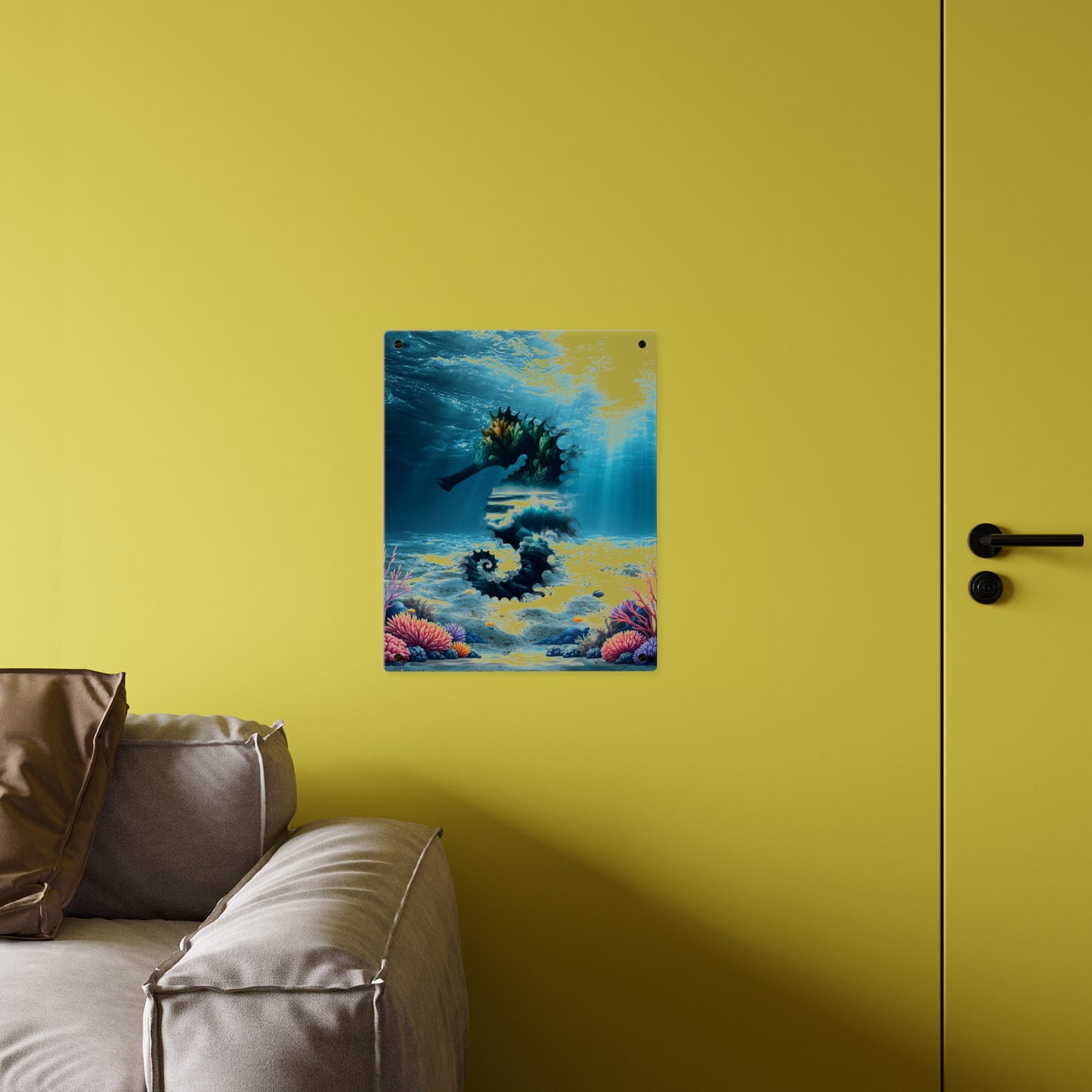Acrylic Wall Art Panel — Underwater Seahorse Ocean Scene Panel