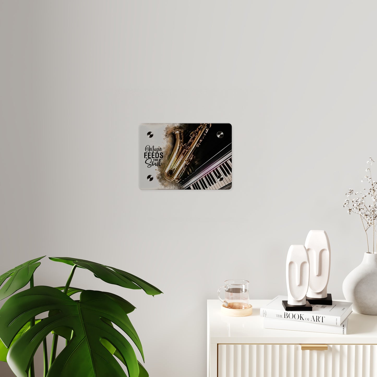 Inspirational Acrylic Wall Art Panel - "Music Feeds the Soul"