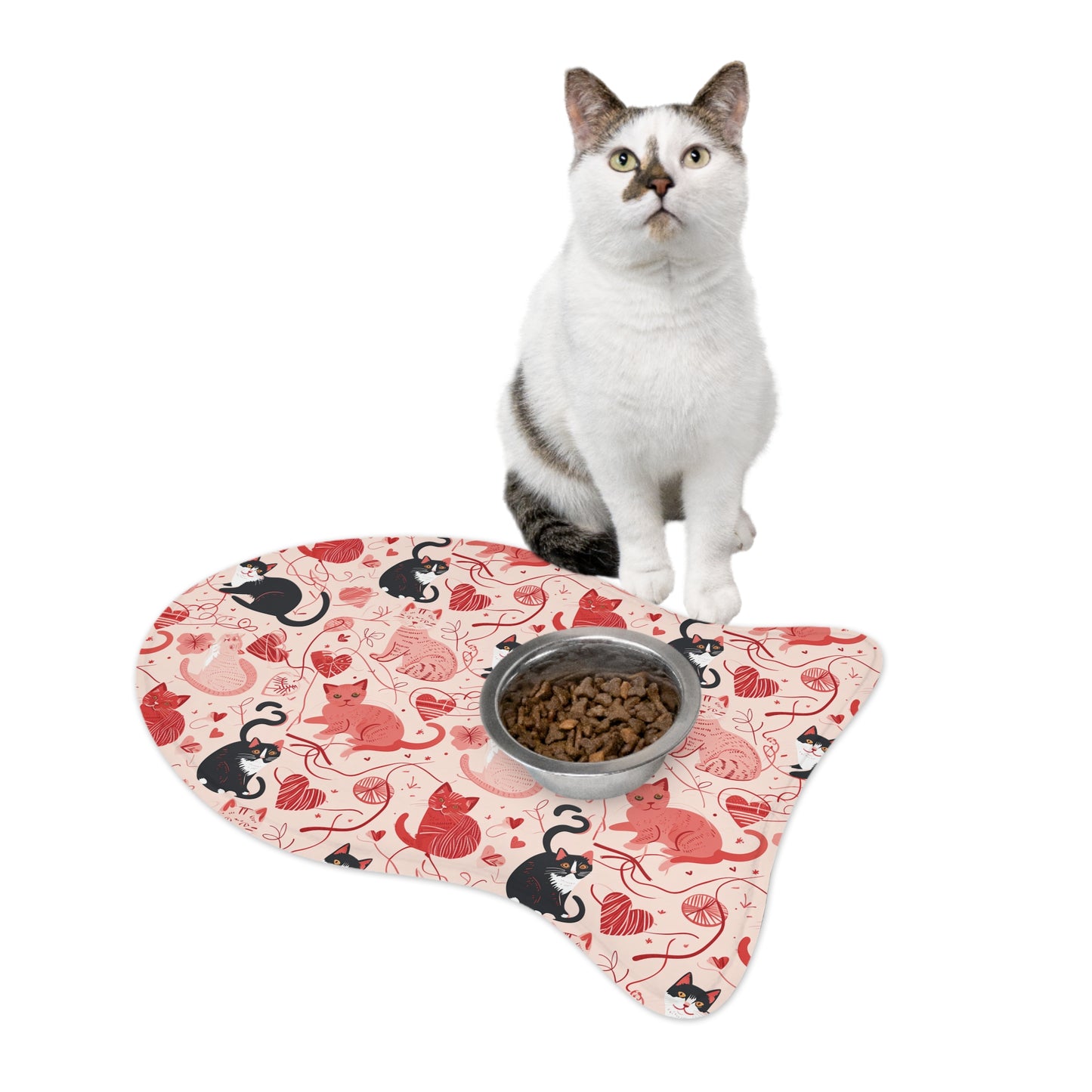 Cute Cat Design Pet Feeding Mats, Animal Lover Gifts, Dog Bowl Mat, Cat Food Dish, Pet Accessories for Home Decor