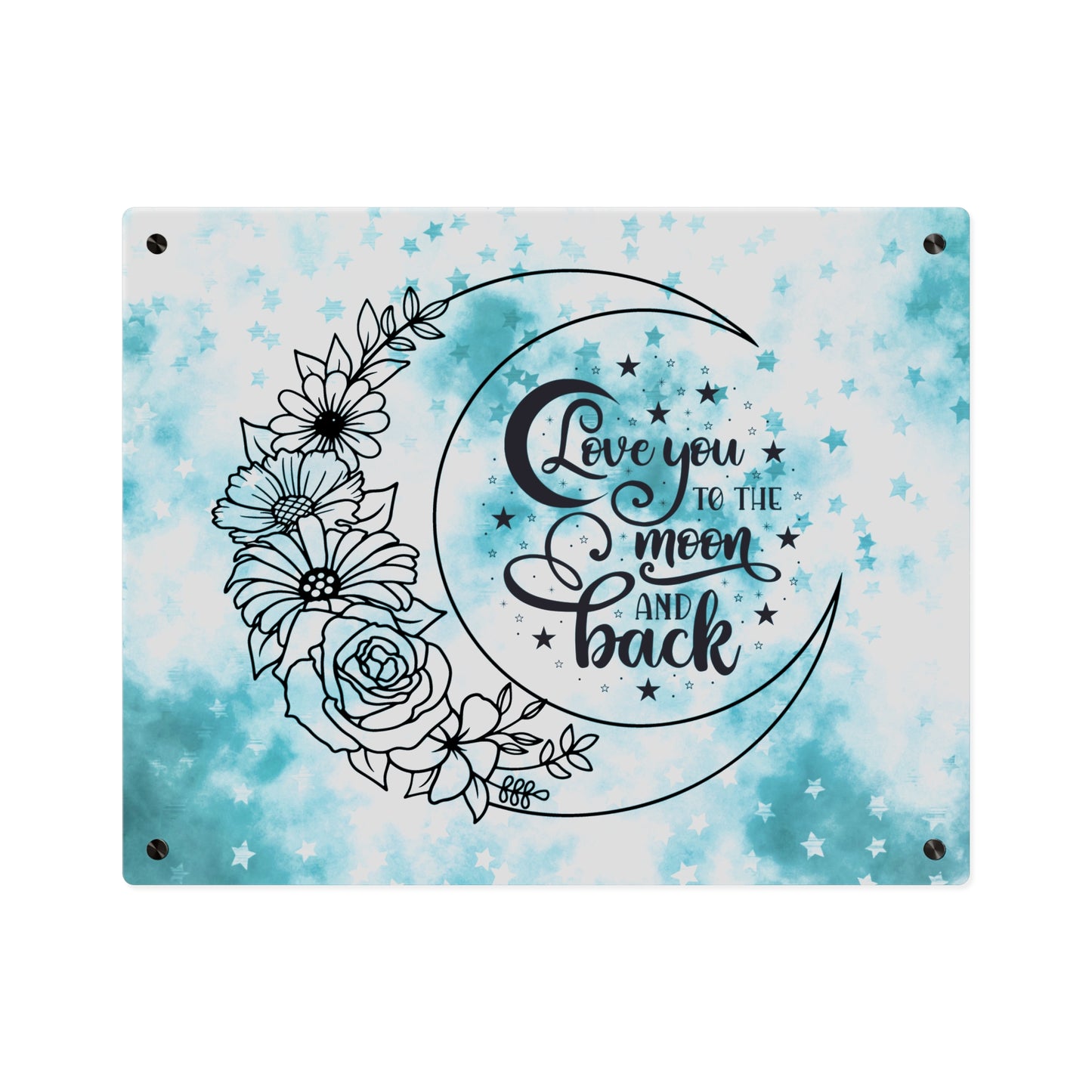 Starry Love You To The Moon And Back Acrylic Wall Art Panel, Beautiful Decor for Any Room, Accent for Any Room, Great Gift Idea for Any Occasion