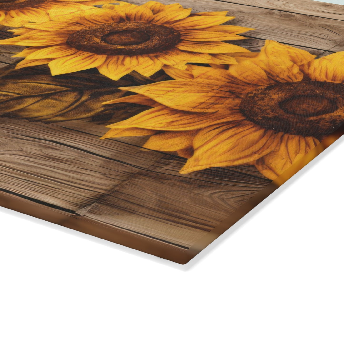Sunflower Glass Cutting Board - Rustic Charm Kitchen Decor