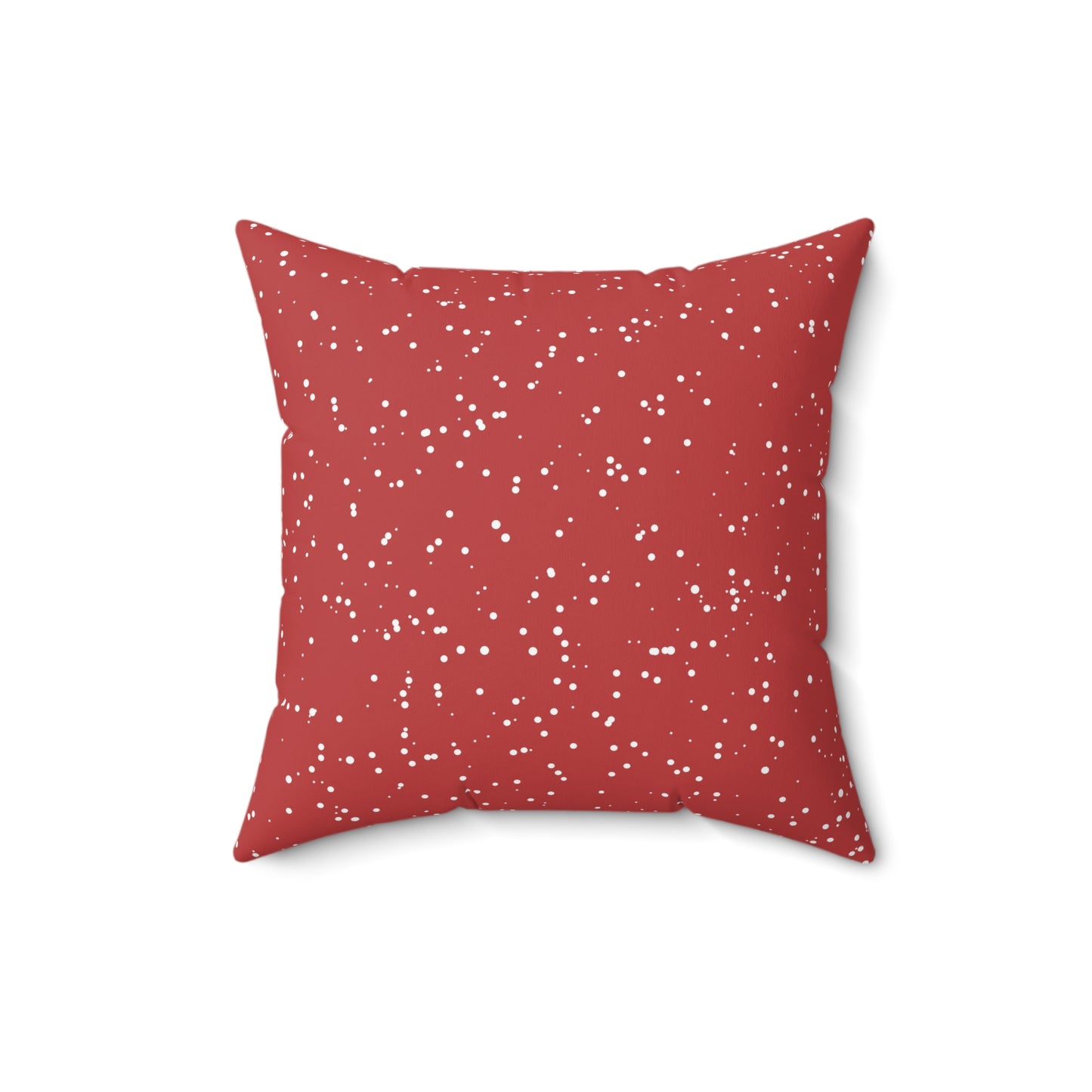 Spun Polyester Square Pillow features a Heart Shape Christmas Floral Design on One Side, Beautiful Accent for Home or Office