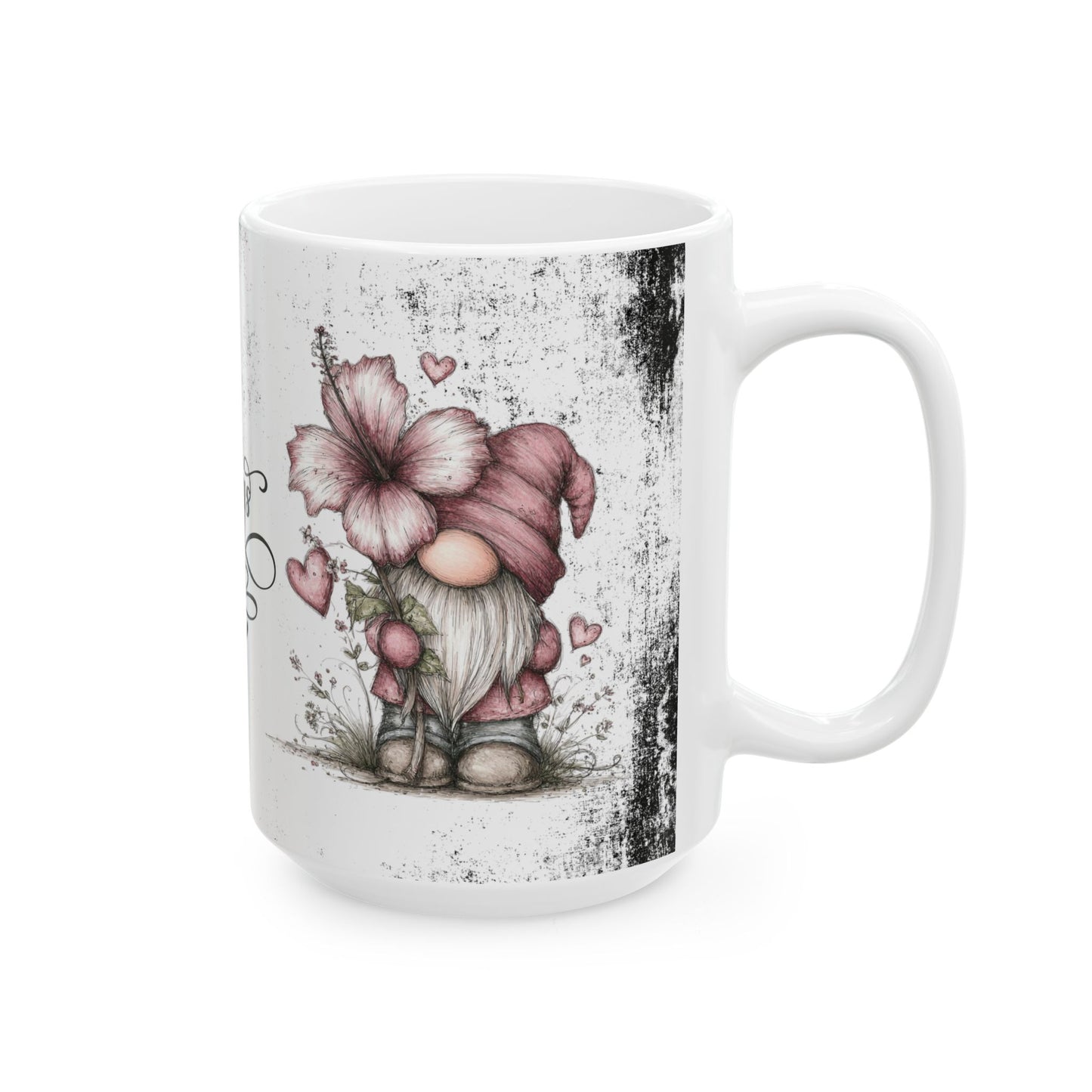 Ceramic Gnome Floral Mug "Forever & Always" — Romantic Anniversary Gift (11oz & 15oz)