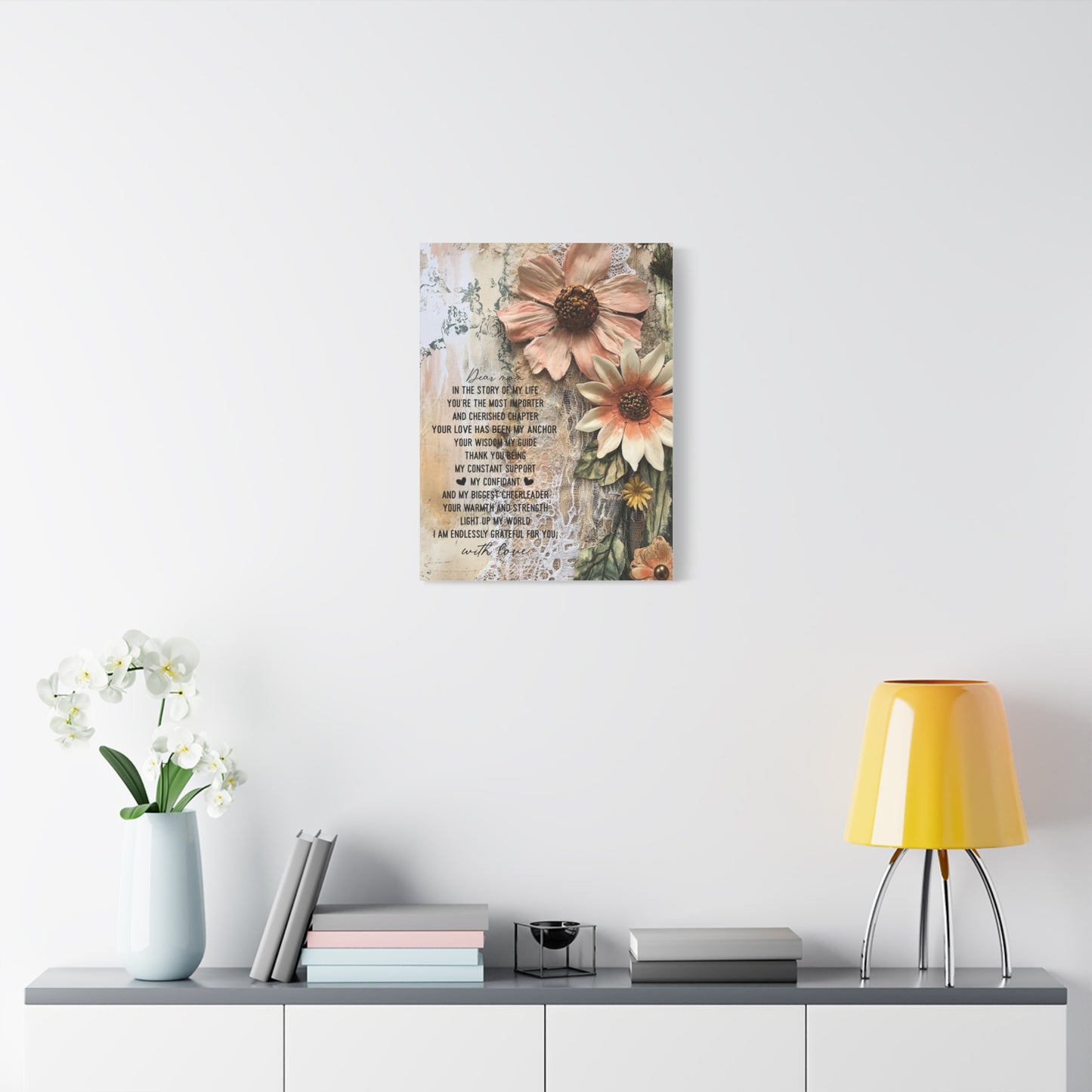 Floral Canvas Wall Art - Heartfelt Mom Appreciation Decor