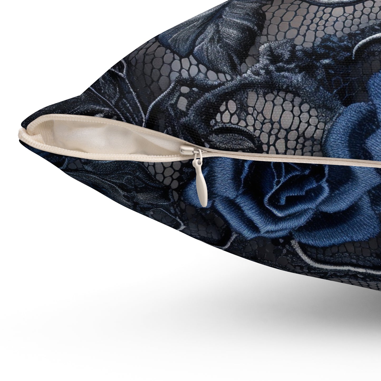 Gothic Elegant Blue Rose Square Pillow | Floral Home Decor, Cozy Living Room Accent, Perfect Gift for Mother's Day or Birthdays