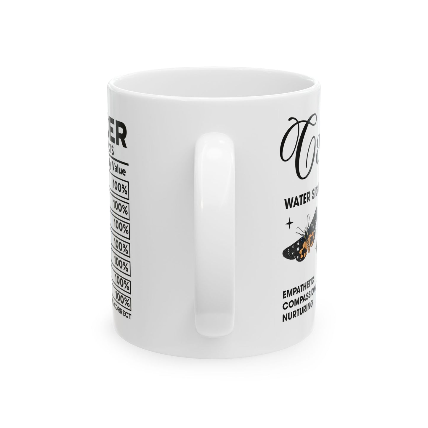 Cancer Zodiac Ceramic Mug – Empowering Design for Zodiac Lovers
