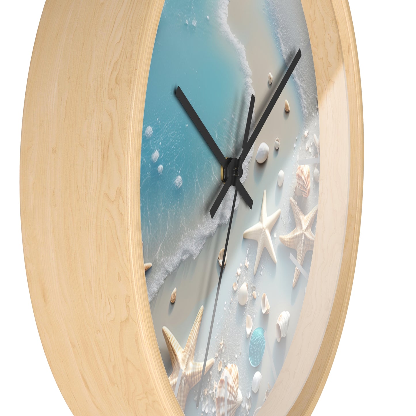 Coastal Serenity Wall Clock - Beach Inspired Home Decor with Seashells
