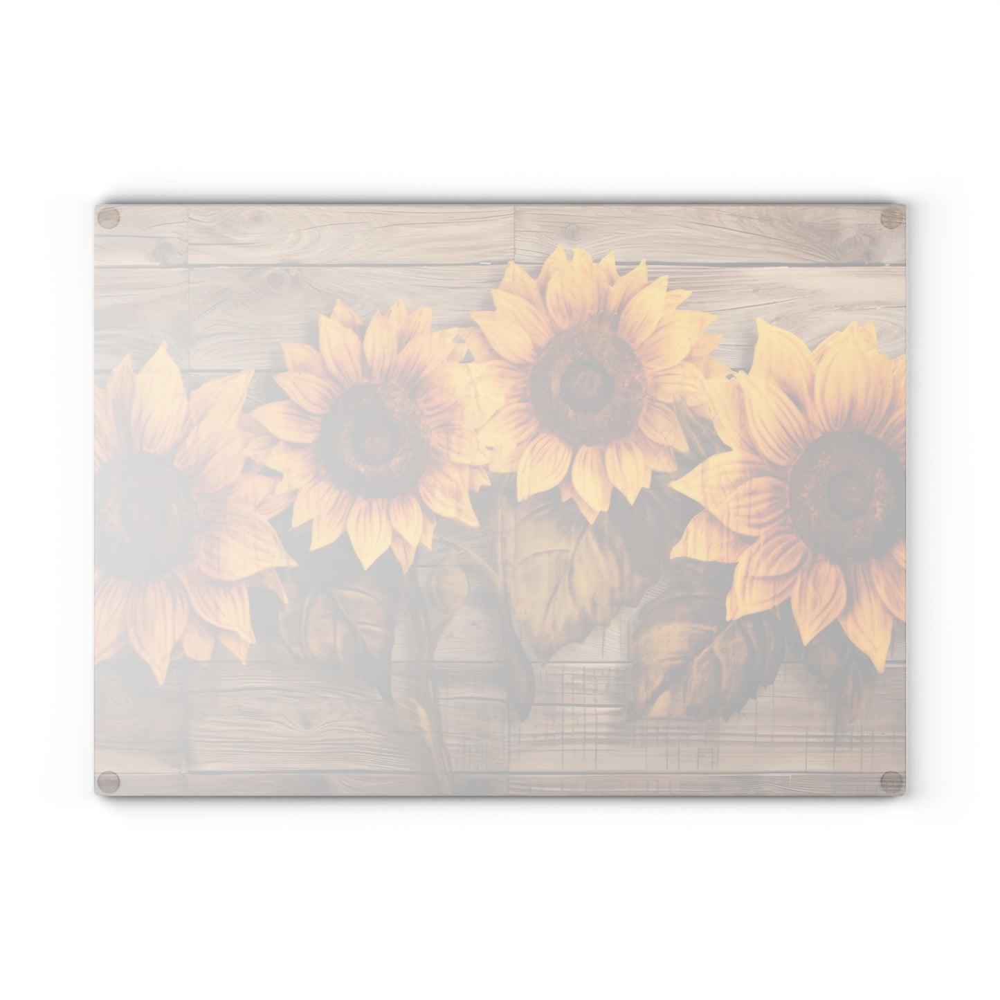 Sunflower Glass Cutting Board - Rustic Charm Kitchen Decor