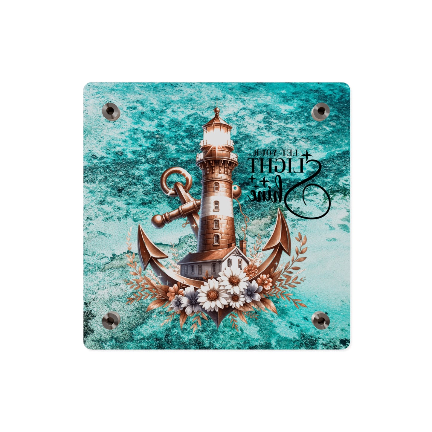 Nautical Acrylic Wall Art Panel - "Let Your Light Shine" Home Decor