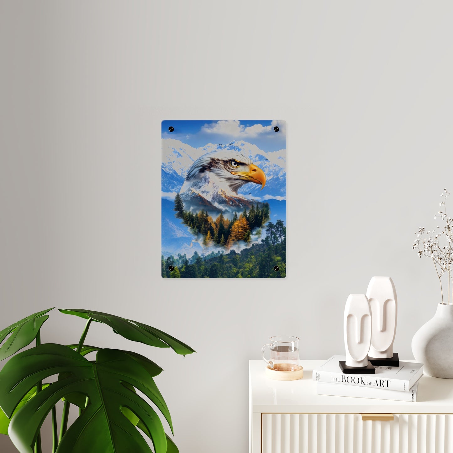 Eagle Mountain Acrylic Wall Art Panel — Patriotic Wilderness Landscape Decor