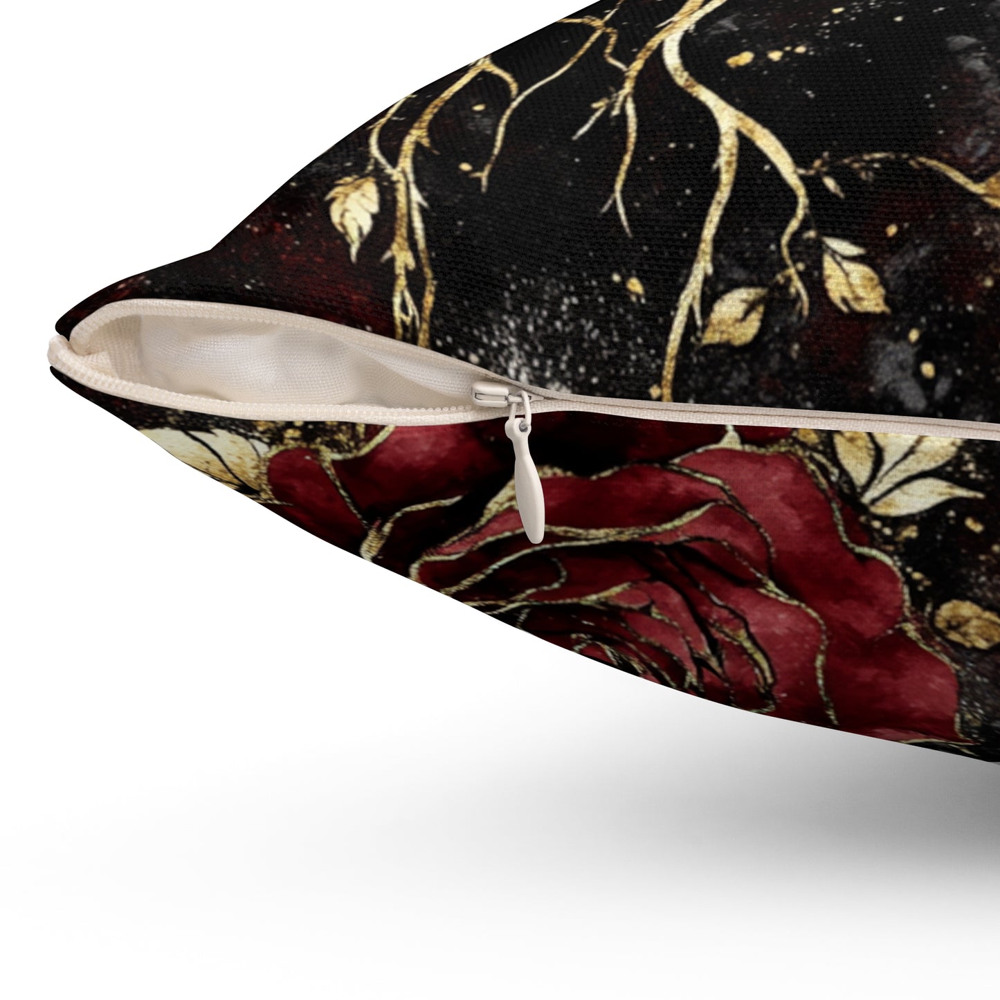 Elegant Gothic Floral Decorative Pillow, Home Decor Cushion, Couch Accessory, Gift for Her, Romantic Accent Pillow