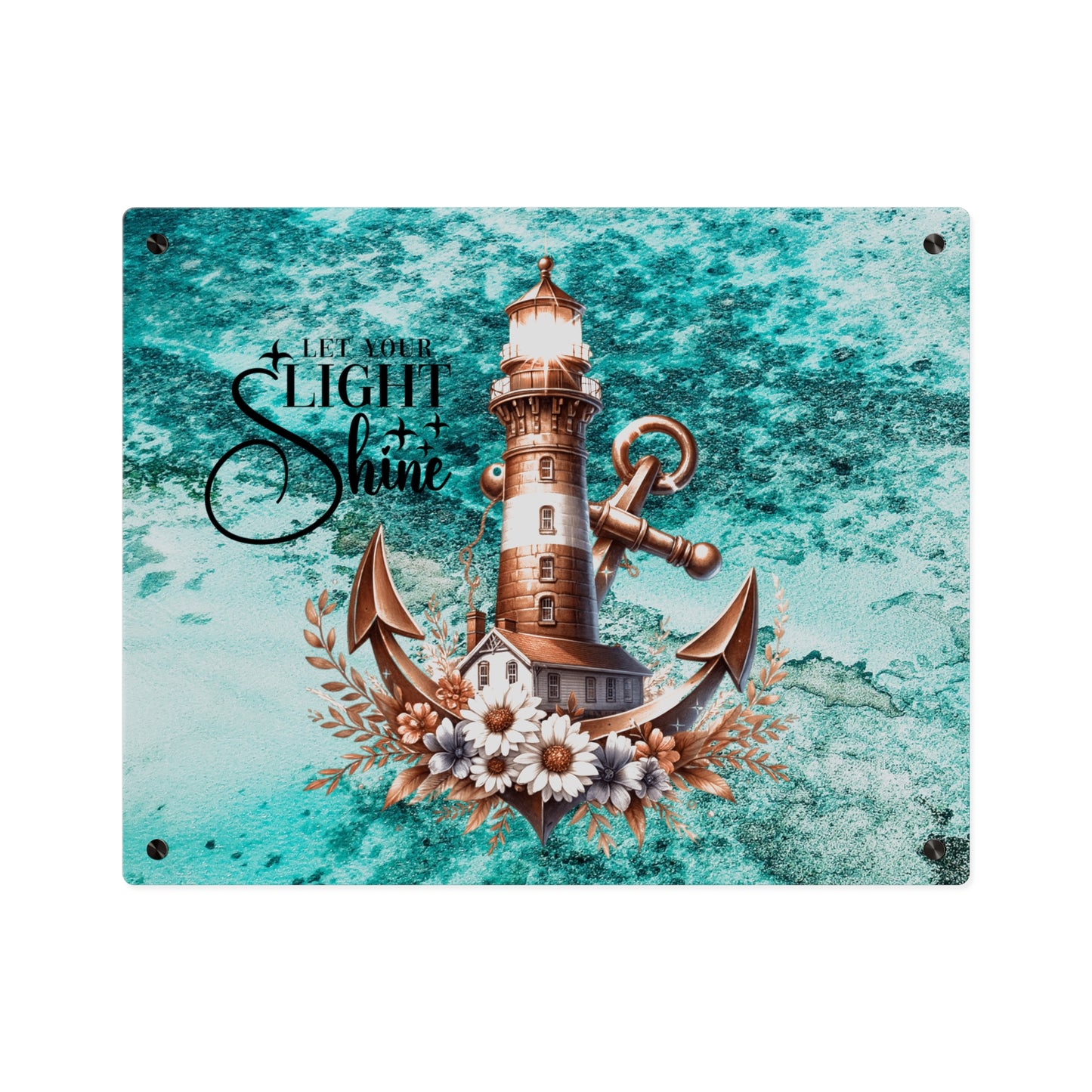 Nautical Acrylic Wall Art Panel - "Let Your Light Shine" Home Decor