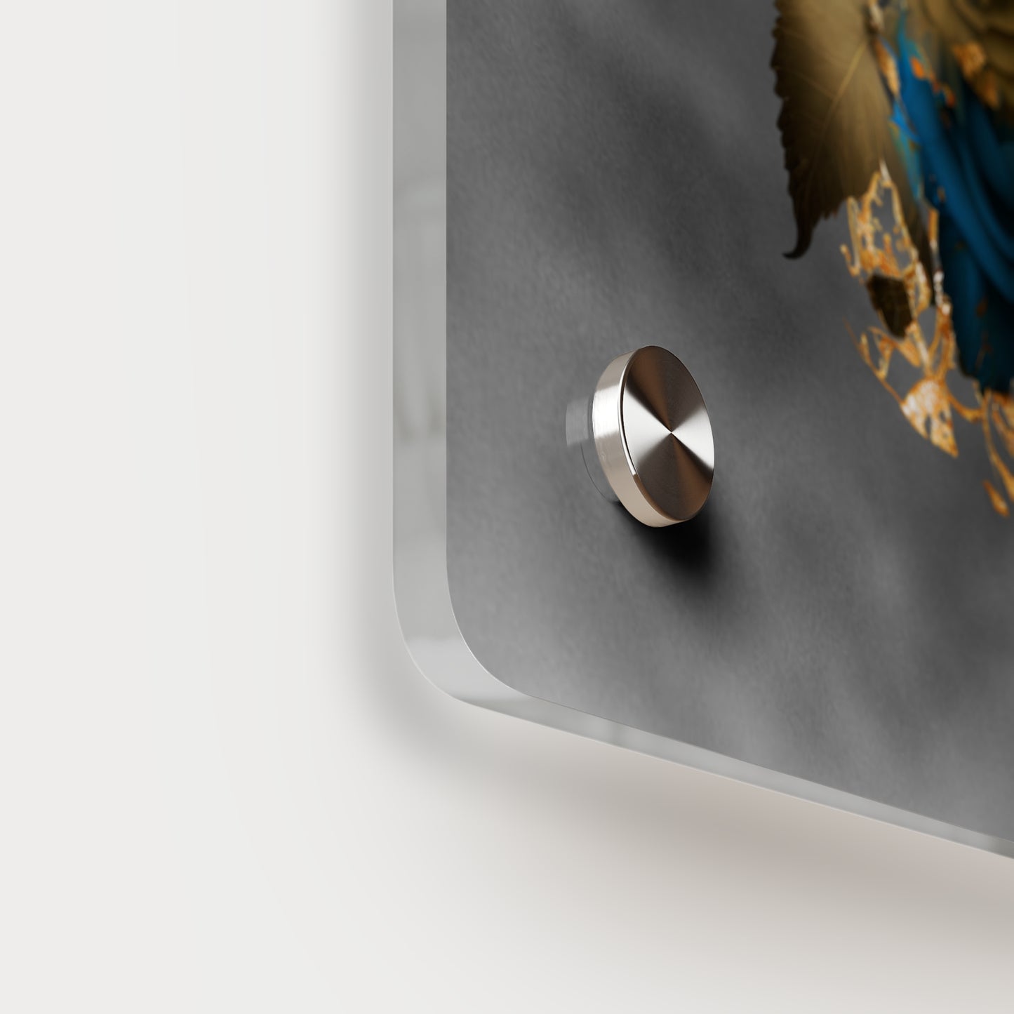 Lively Wolf Acrylic Wall Art Panel - Blue Roses Decor