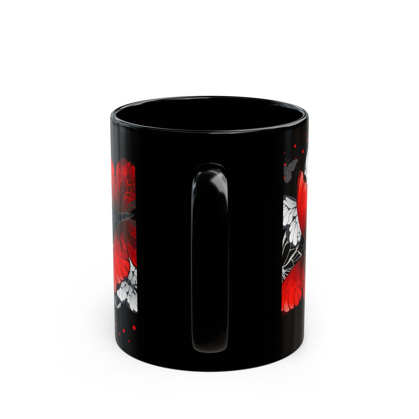 Elegant Butterfly Black Mug - 11oz & 15oz | Perfect Gift for Mothers, Nature Lovers