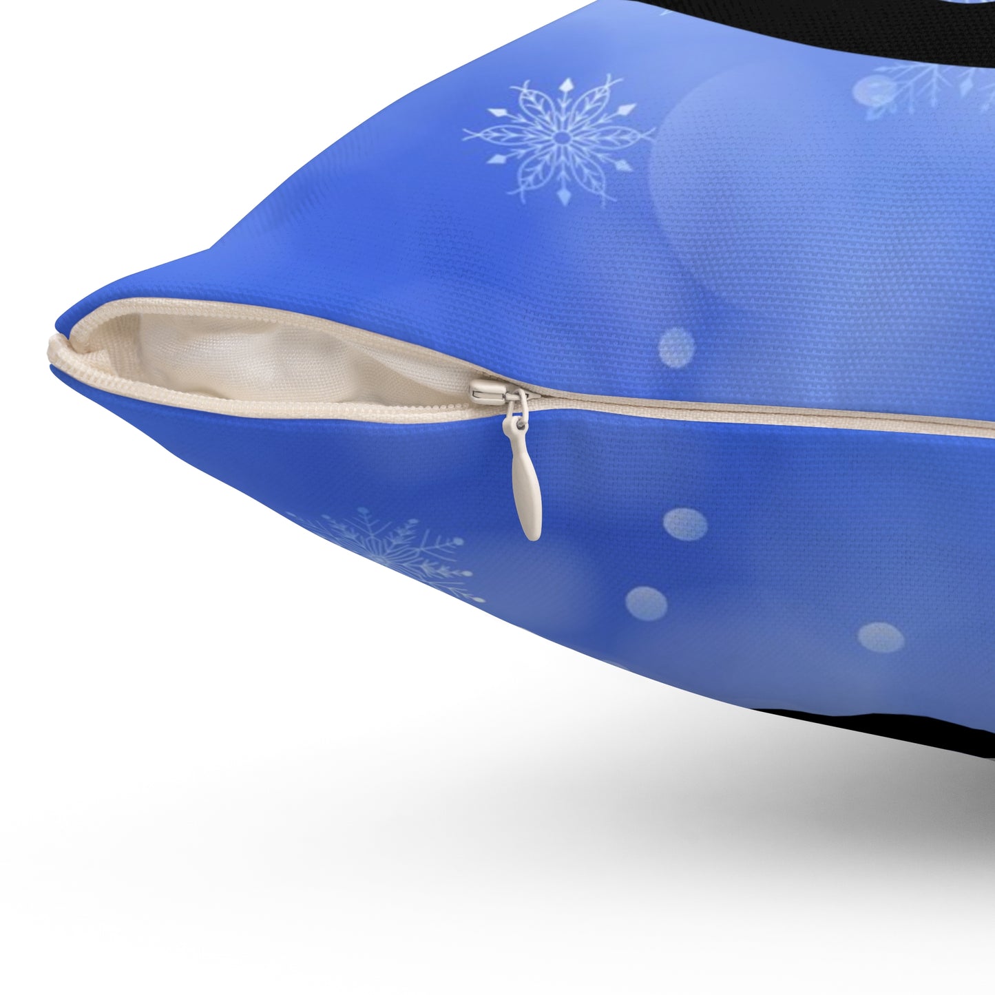 Pet Lover's Holiday Theme Spun Polyester Square Pillow, Cute Animal Holiday Quote, Beautiful Decor Pet Lover's Holiday Decor for Home or Office