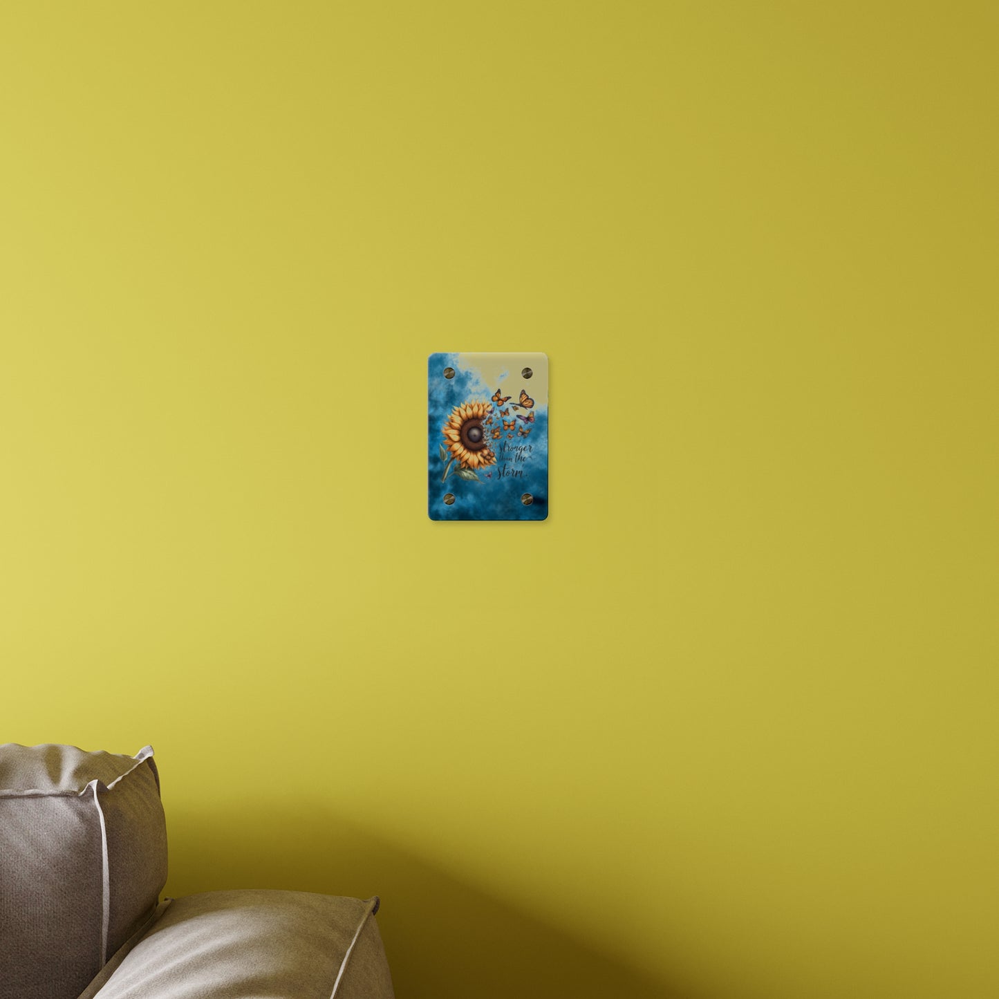 Inspirational Sunflower Acrylic Wall Art Panel - "Stronger Than The Storm"